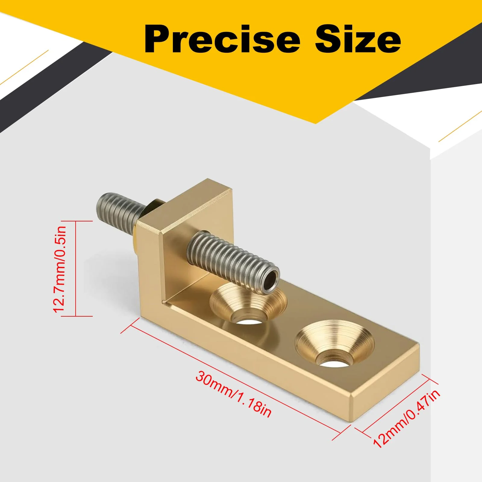 Brass Tremolo Stopper Stabilizer Set Suitable for Floyd Rose and Other Floating Bridges Guitar Parts (FMTS) with Screw Wrench - Image 2