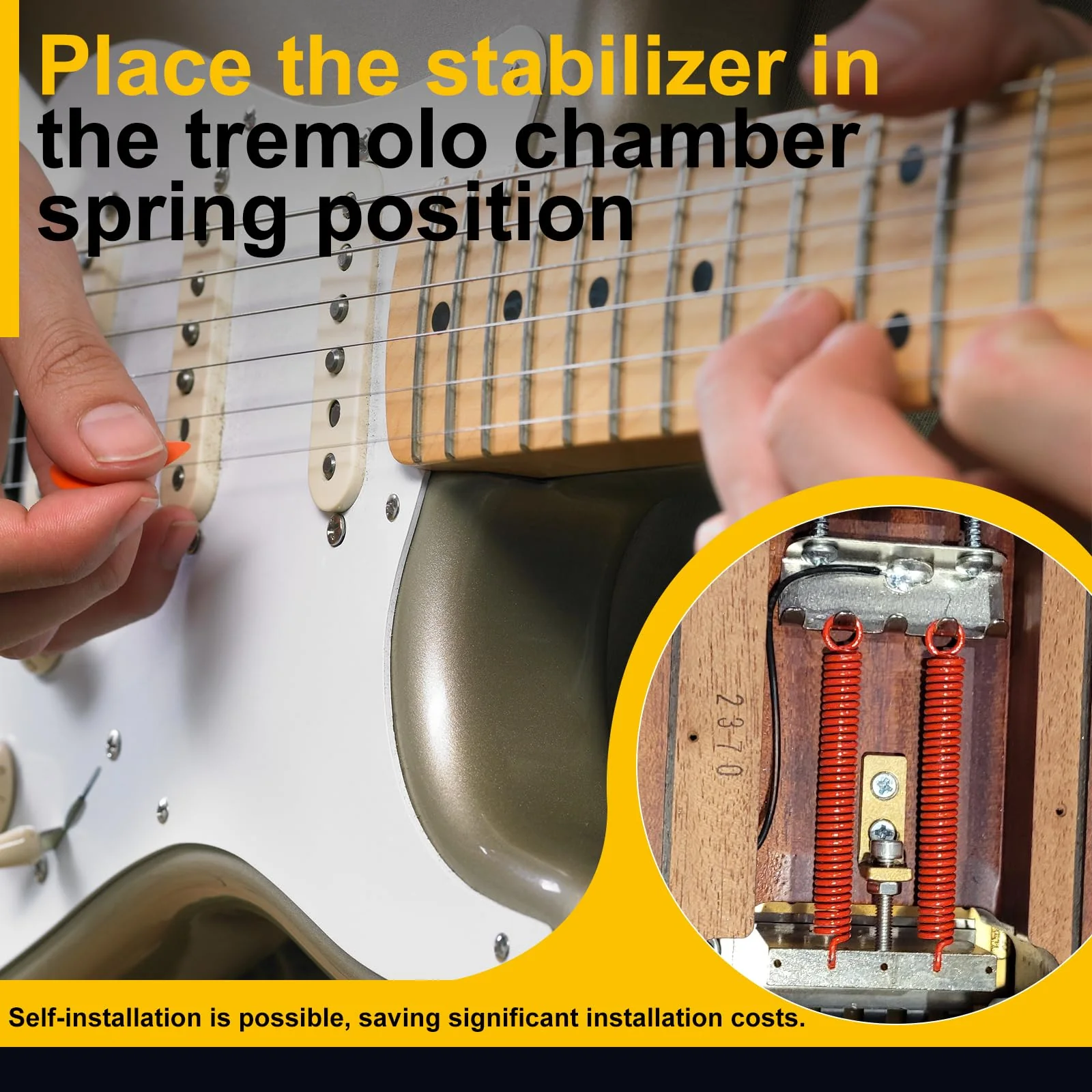 Brass Tremolo Stopper Stabilizer Set Suitable for Floyd Rose and Other Floating Bridges Guitar Parts (FMTS) with Screw Wrench - Image 5