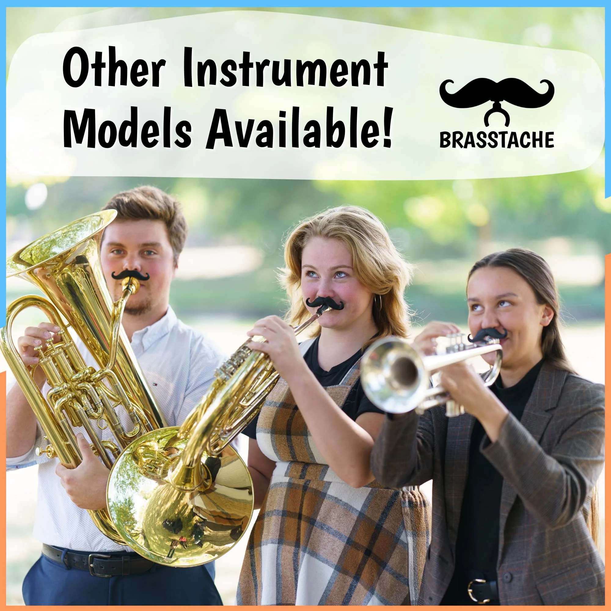 Brasstache 2.0 Combo Pack - [2-Pack] The Original Clip-on Mustache for Brass Instrument Mouthpieces, XL and Handlebar Combo Version (Tuba) Tuba - Image 5