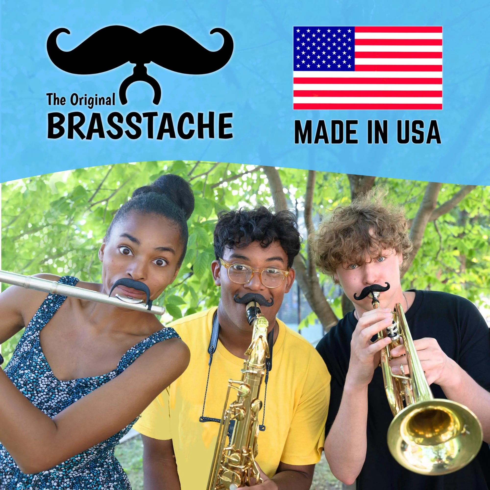 Brasstache 2.0 for Kids - (2-pack) Clip-on Mustache for Brass Players, Original Mustache Size (French Horn) French Horn - Image 5