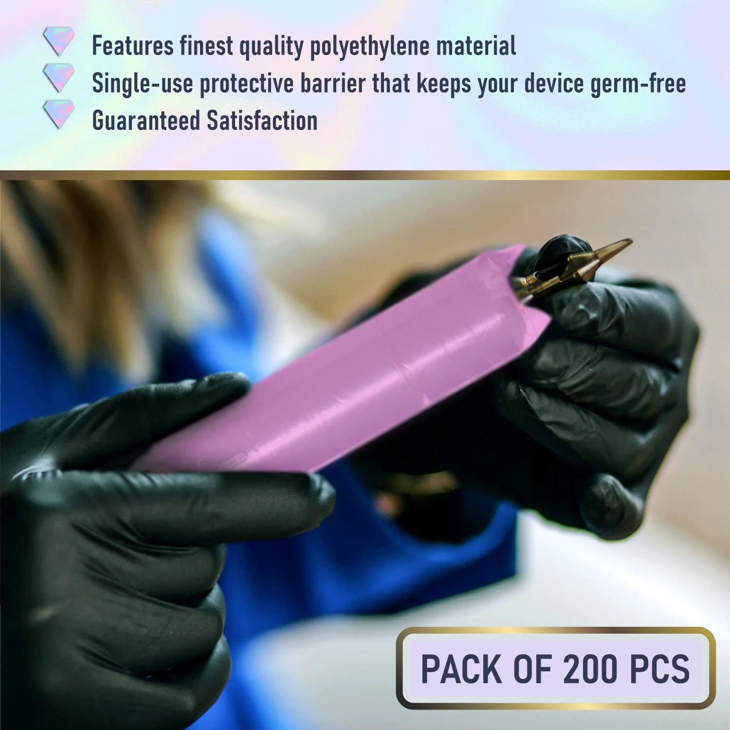 BRAWNA 220 Pack PMU Machine Pen Covers - Microneedling Machine Cover - PMU Supplies - Color - Pink 200 Pack - Image 5