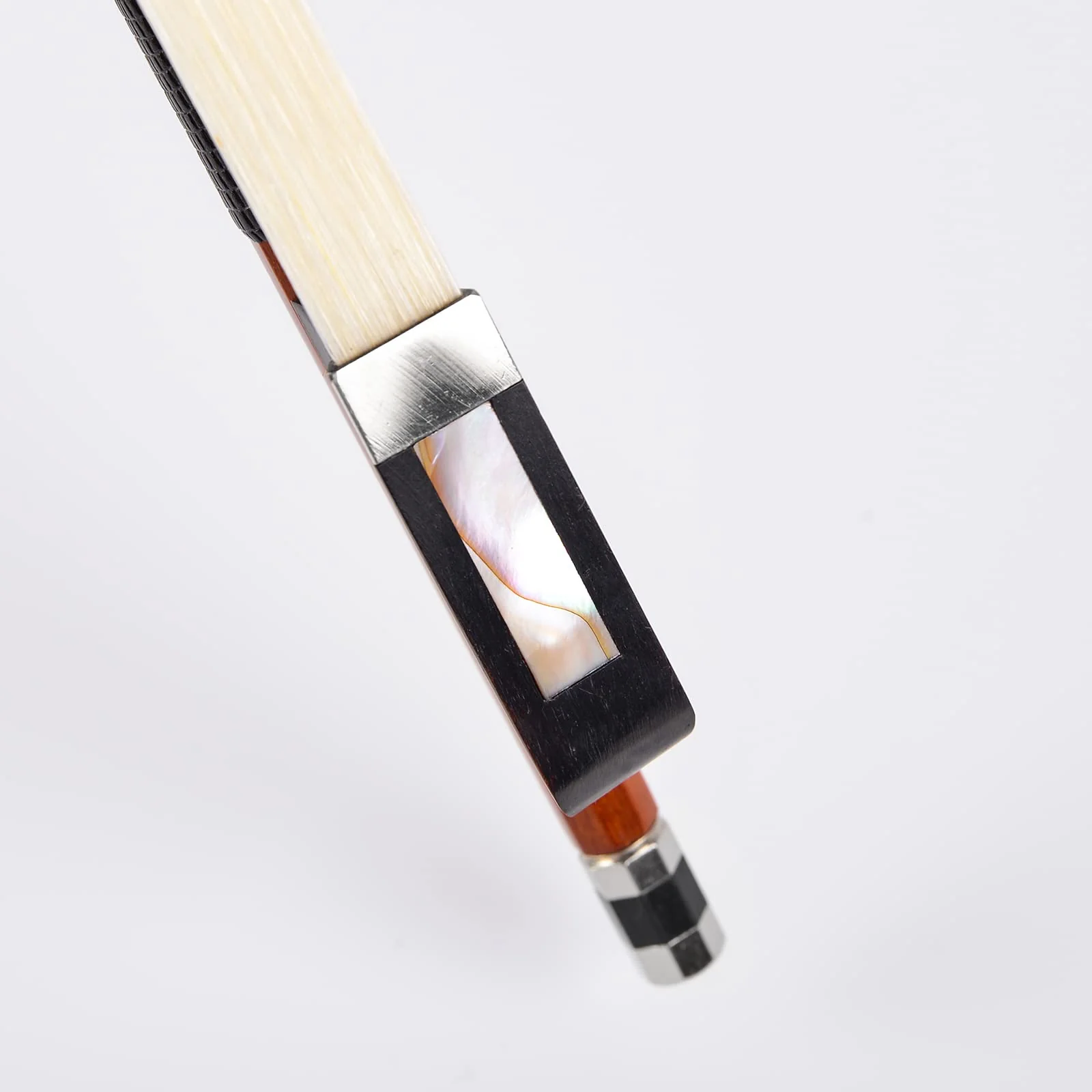 Brazilwood Ebony Violin Viola Cello Bow Full Size Ebony Frog with Natural Horsehair (Viola bow 3/4) Viola bow 3/4 - Image 5