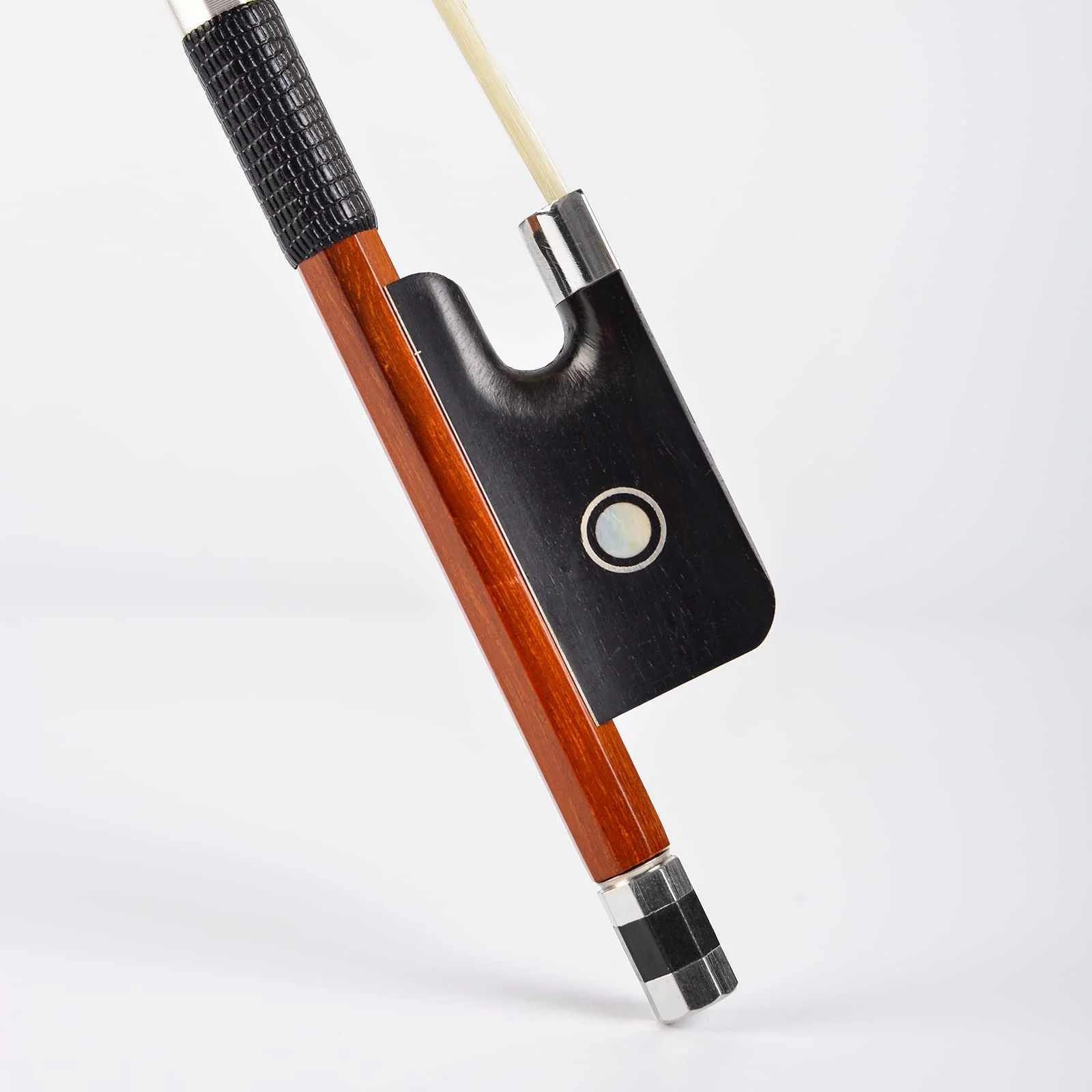 Brazilwood Ebony Violin Viola Cello Bow Full Size Ebony Frog with Natural Horsehair (Viola bow 3/4) Viola bow 3/4 - Image 6