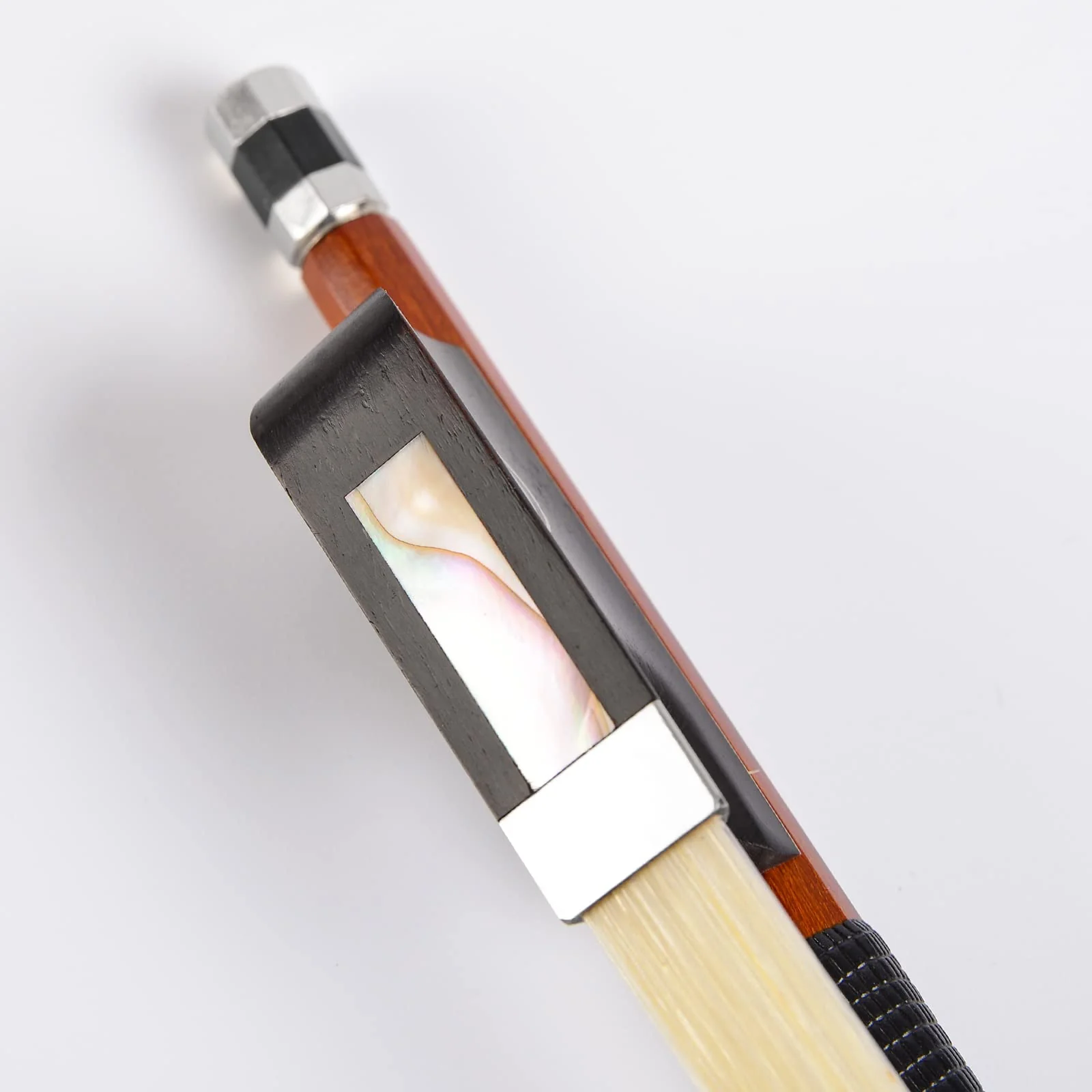 Brazilwood Ebony Violin Viola Cello Bow Full Size Ebony Frog with Natural Horsehair (Viola bow 3/4) Viola bow 3/4 - Image 8