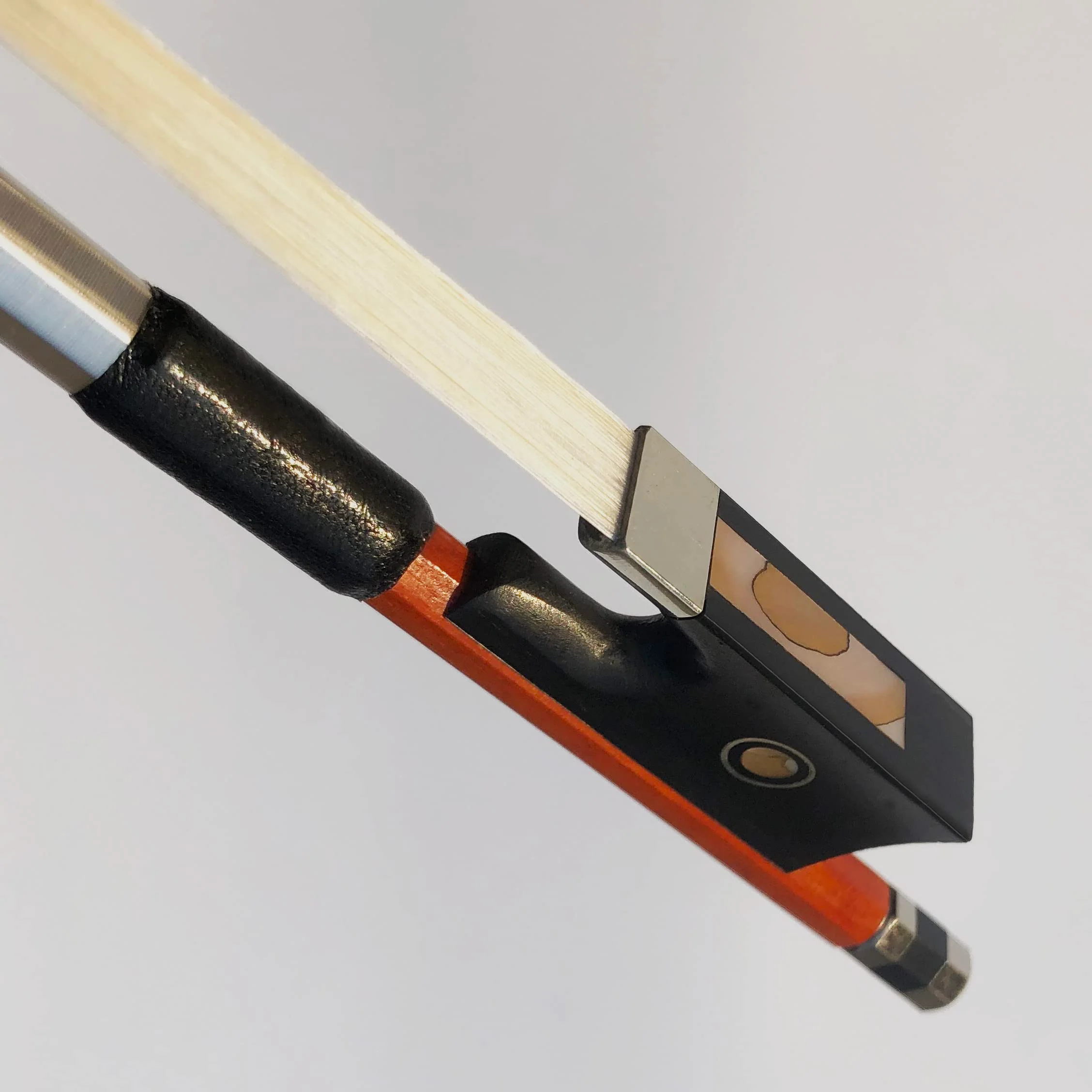 Brazilwood Ebony Violin Viola Cello Bow Full Size Ebony Frog with Natural Horsehair (Violin bow 1/2) Violin bow 1/2 - Image 2