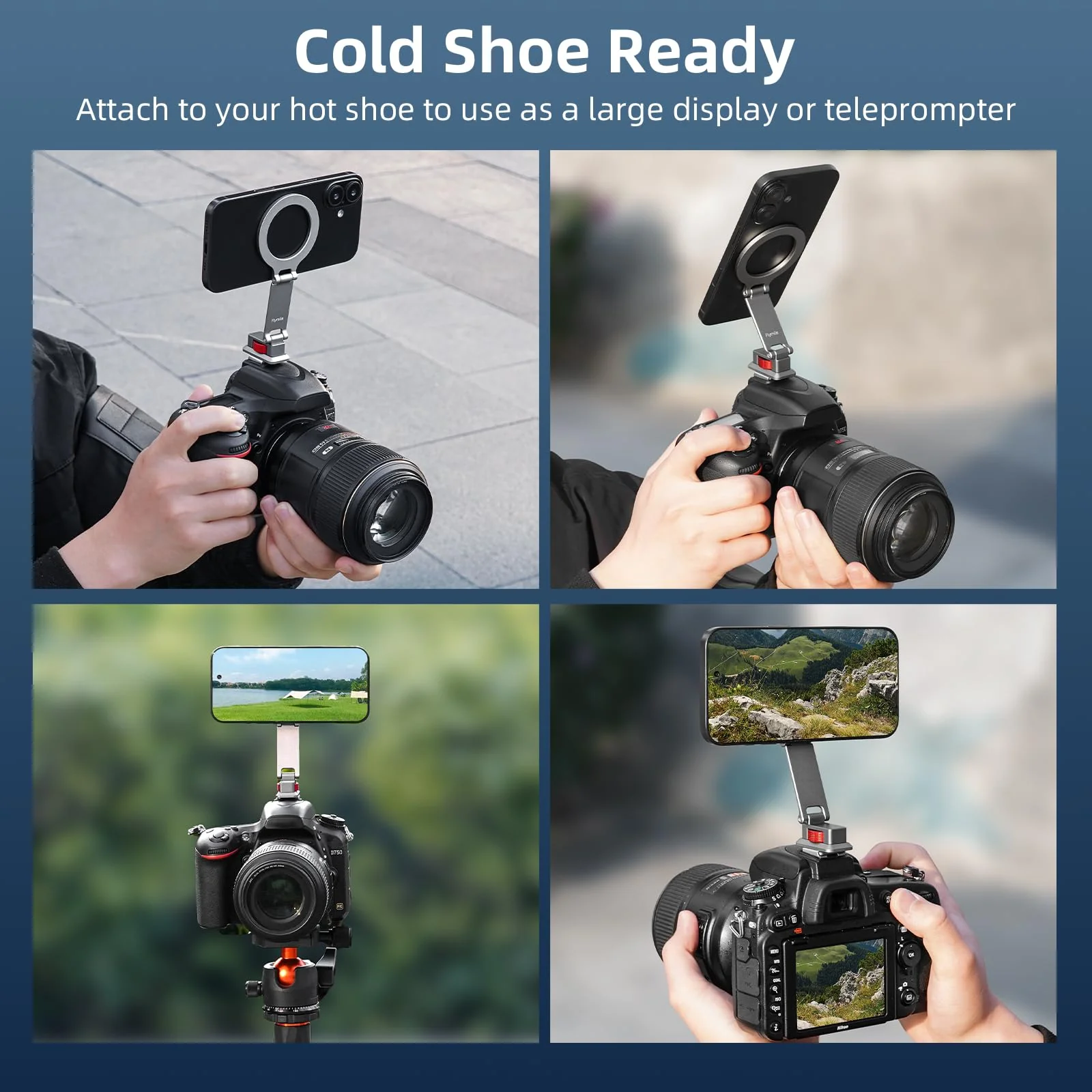 BRDRC Cold Shoe Phone Mount with Arca Port, Tripod Mount for MagSafe Magnetic Hot Shoe Adapter with 1/4" Screw Hole for DJI Ronin Samsung Canon Nikon DSLR Photography Accessories - Image 6