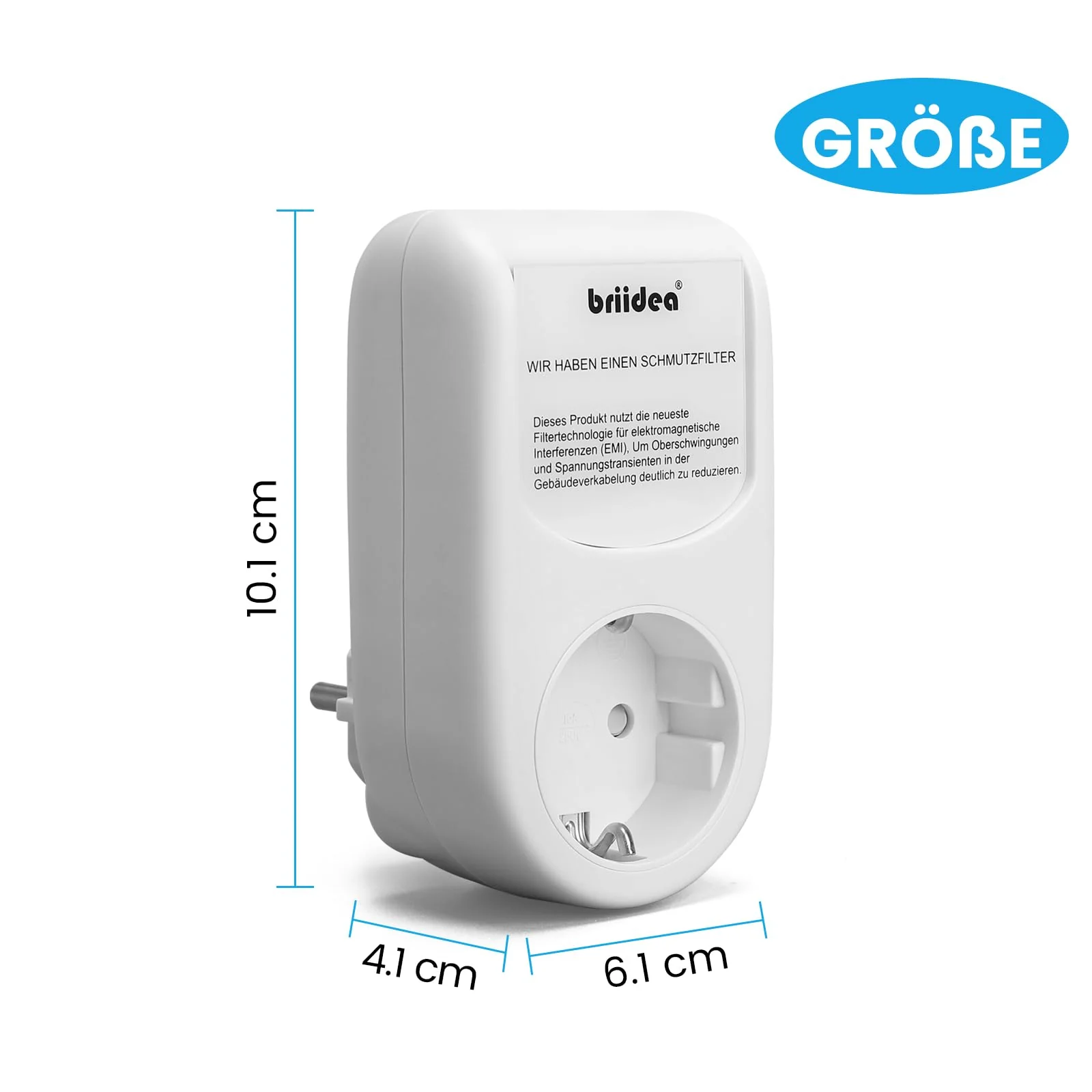 briidea Mains Filter Adapter Plug, Universal Broadband Mains Filter, Healthy Environment & Longer Device Life through High Frequency Noise Filtration - Image 5