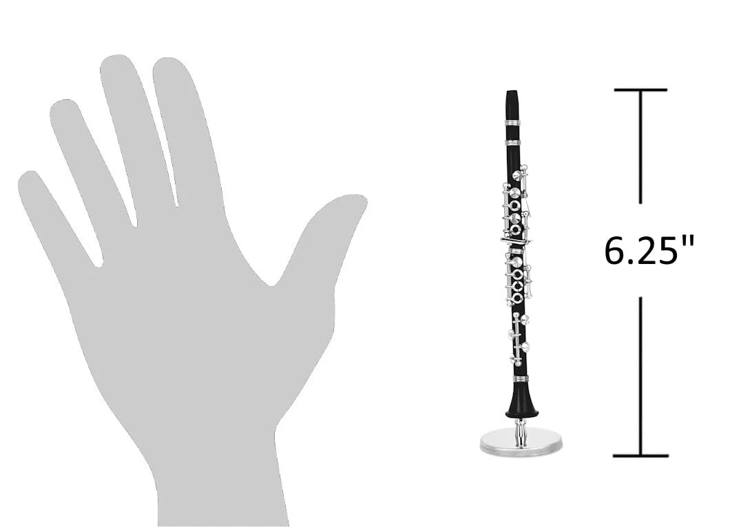 Broadway Gift Black Clarinet Music Instrument Miniature Replica with Case - Size 6.25 in. - Image 3