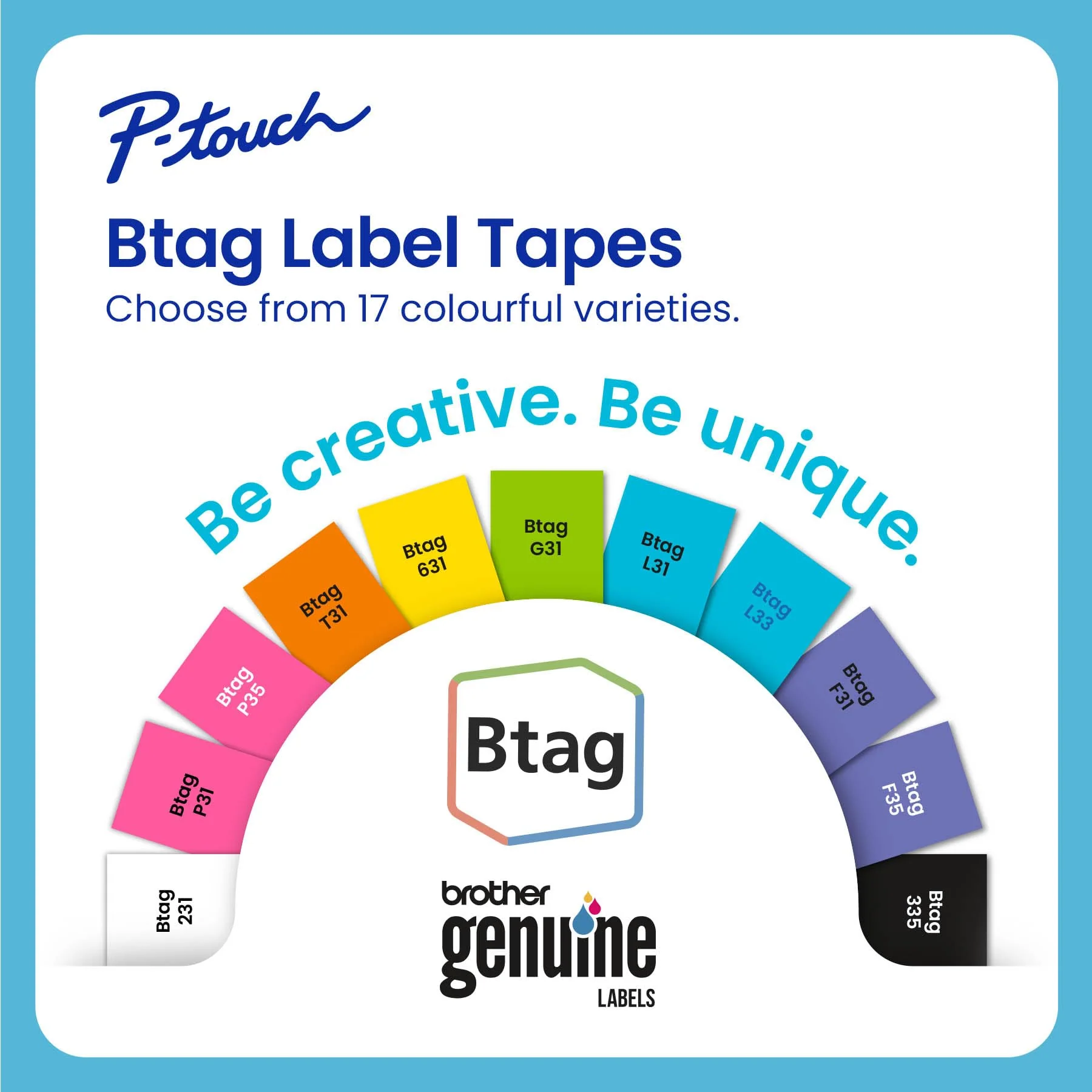 Brother Genuine P-Touch Btag BTAG231 Black on White Label Tape ~1/2in by 13.1ft (12mm x 4m) Black Print on White 1 - Image 4