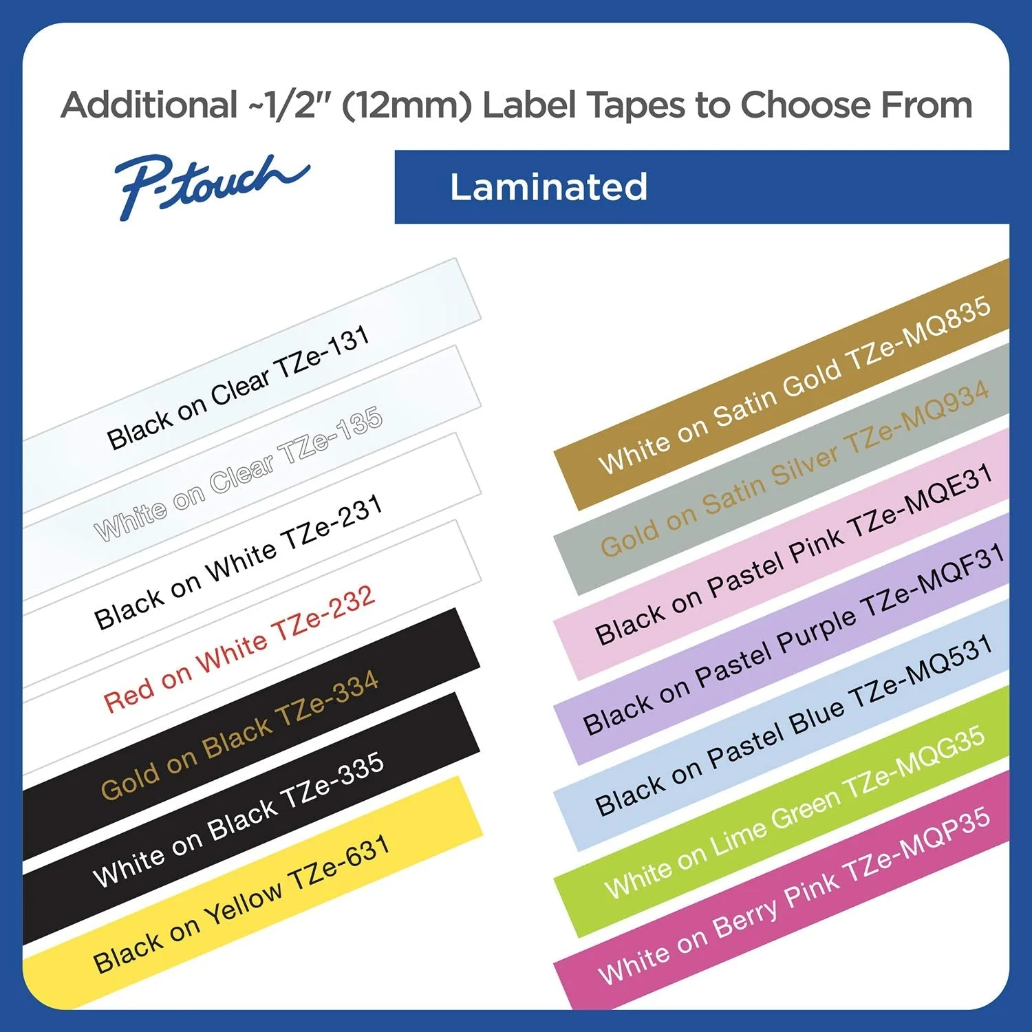 Brother Genuine P-touch TZE-231 Tape, 1/2" (0.47") Wide Standard Laminated Tape, Black on white, Laminated for Indoor or Outdoor Use, Water-Resistant, 0.47" x 26.2' (12mm x 8M), TZE231 Black on White Standard - Image 4