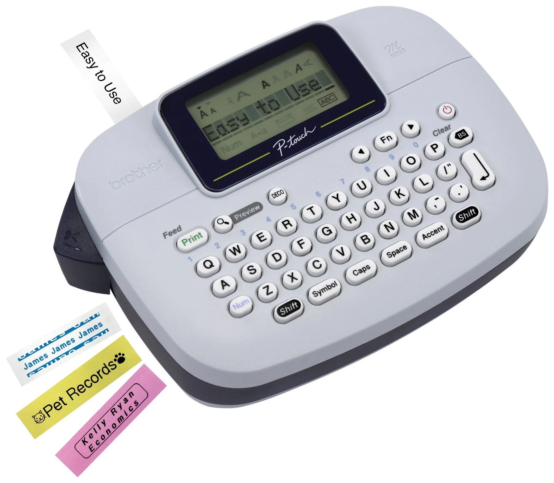 Brother P-Touch, PTM95, Handy Label Maker, 9 Type Styles, 8 Deco Mode Patterns, Navy Blue, Blue Gray - Image 9
