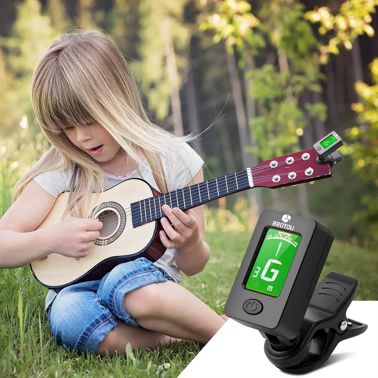 BROTOU Guitar Tuner Clip On with Guitar Capo for Guitar, Bass, Violin, Ukulele, Digital Electronic Tuner Acoustic Guitar Accessories with LCD Display (8PCS JT-01) 8PCS JT-01 - Image 7