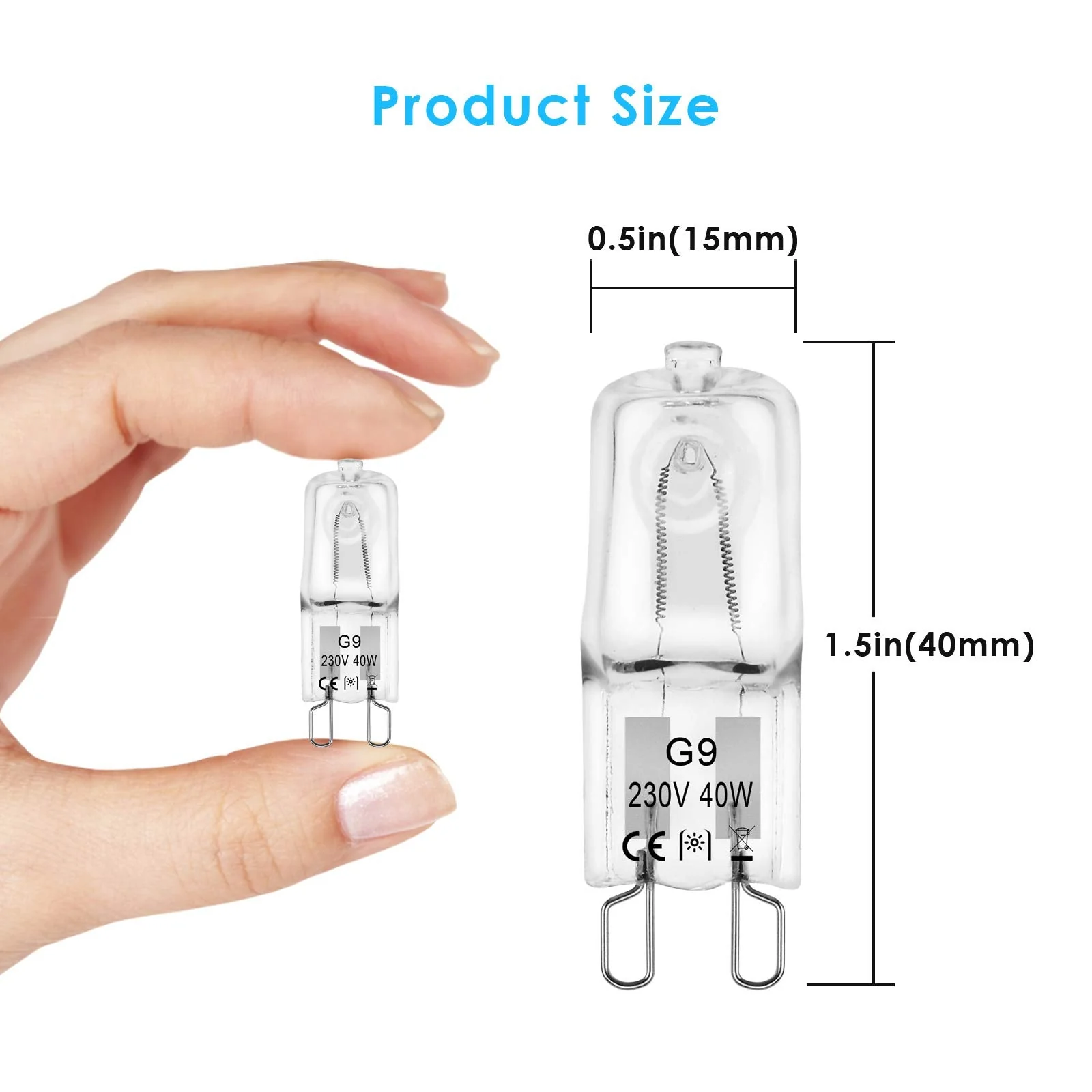 BROTOU Pack of 4 G9 Halogen Bulbs, G9 Halogen Bulbs, 40 W, 230 V, 2800 K, Dimmable Halogen Bulbs for Oven Lamp, Microwave, Cooker, Ceiling Lights 4er-40w - Image 5