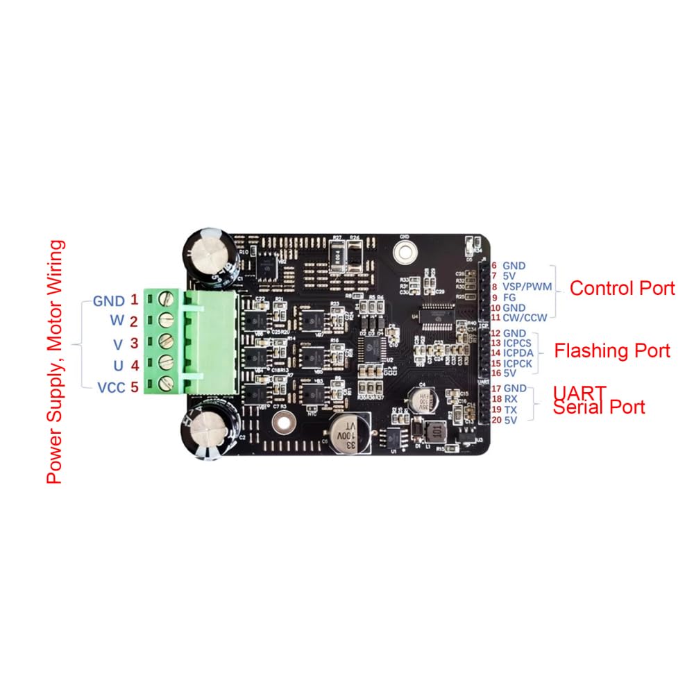 Brushless DC Motor Control Module, SNR8503M 1600W 20A Brushless DC Motor Driver BLDC Motor Control with Potentiometer - Image 2