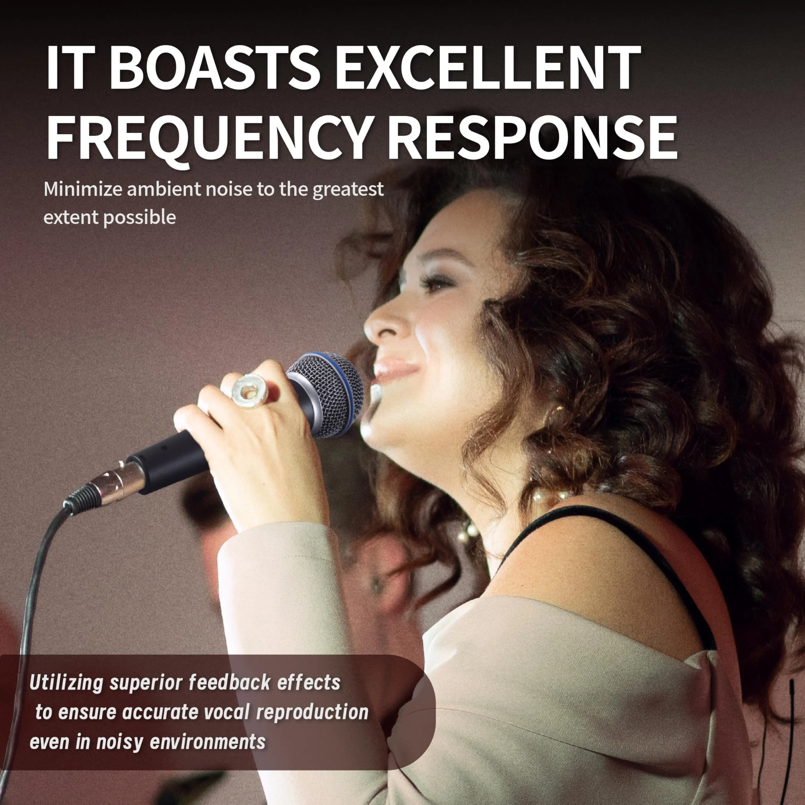 BT 58A Wired Dynamic Supercardioid Vocal Microphone,Includes 16ft XLR Audio Cable and Stand Adapter,for Stage Singing,Studio,Mixer,Speakerand Karaoke,Handheld Mic - Image 7