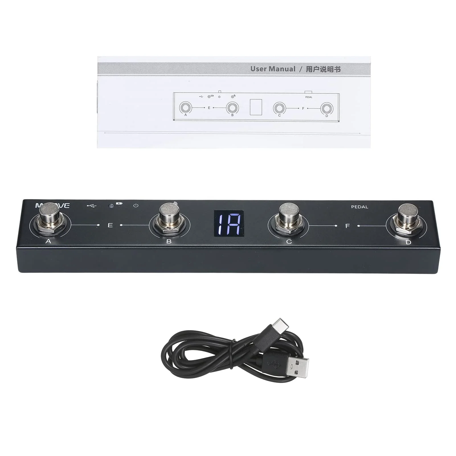 BT MIDI Foot Controller Wireless MIDI Controller Rechargeable 4 Buttons Pedal APP Control Chocolate Rechargeable Midi Controller - Image 3