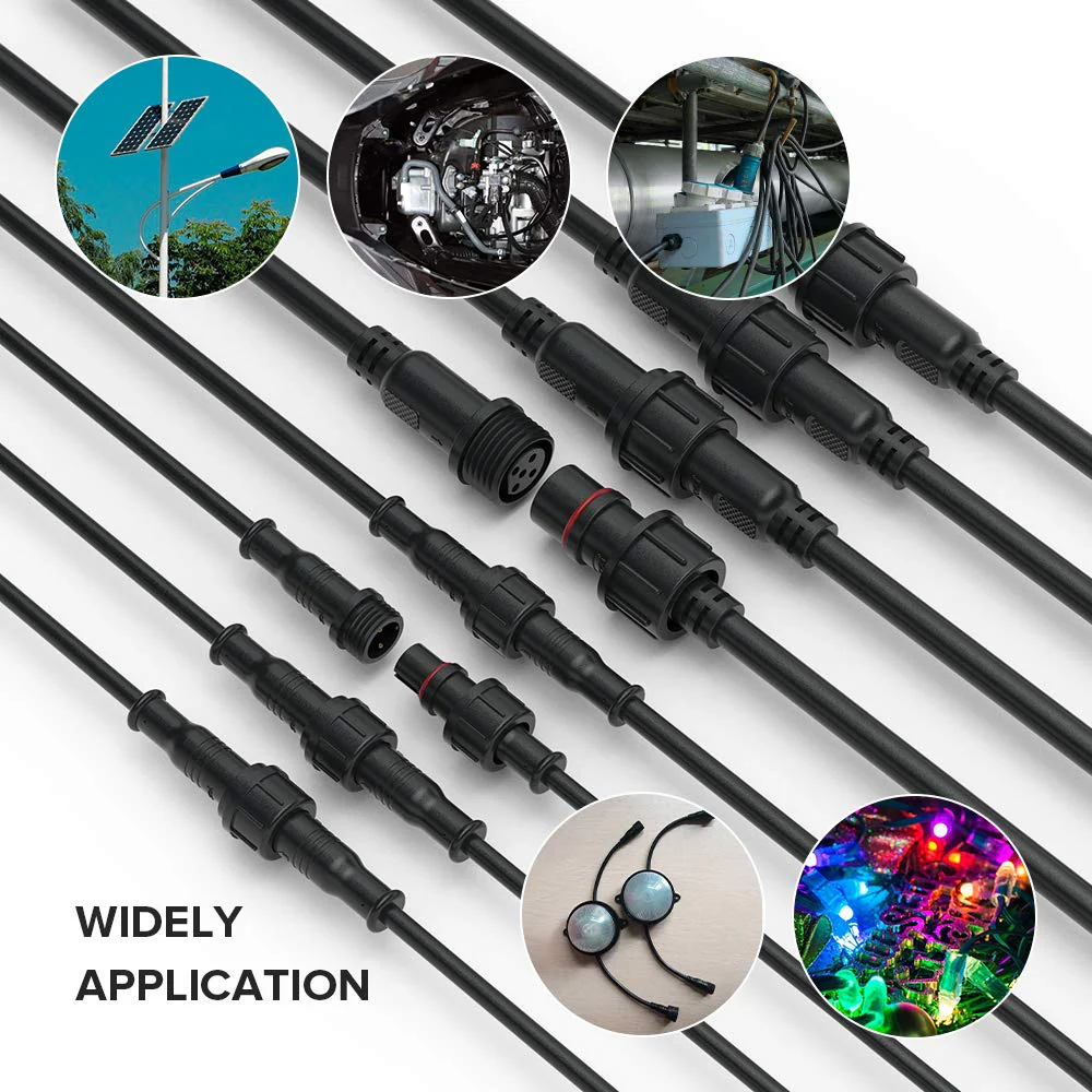 BTF-LIGHTING 2 Pin Waterproof Electrical Plug 22 AWG IP65 Male Socket 7.87 in/20 cm Extension Cable for Boat, Indoor/Outdoor LED Strip/Strip Light 22 mm Nut Small 5 Pairs 2Pin Small - Image 3