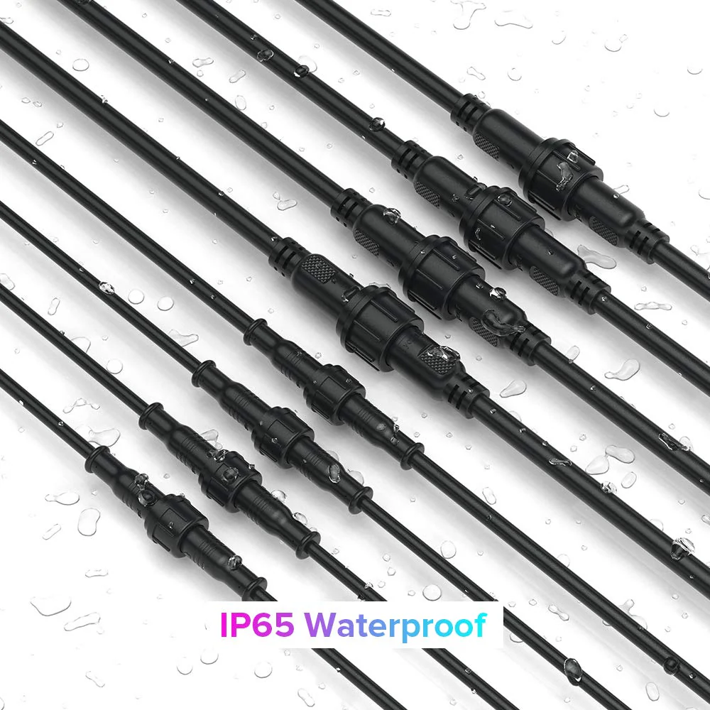 BTF-LIGHTING 2 Pin Waterproof Electrical Plug 22 AWG IP65 Male Socket 7.87 in/20 cm Extension Cable for Boat, Indoor/Outdoor LED Strip/Strip Light 22 mm Nut Small 5 Pairs 2Pin Small - Image 5