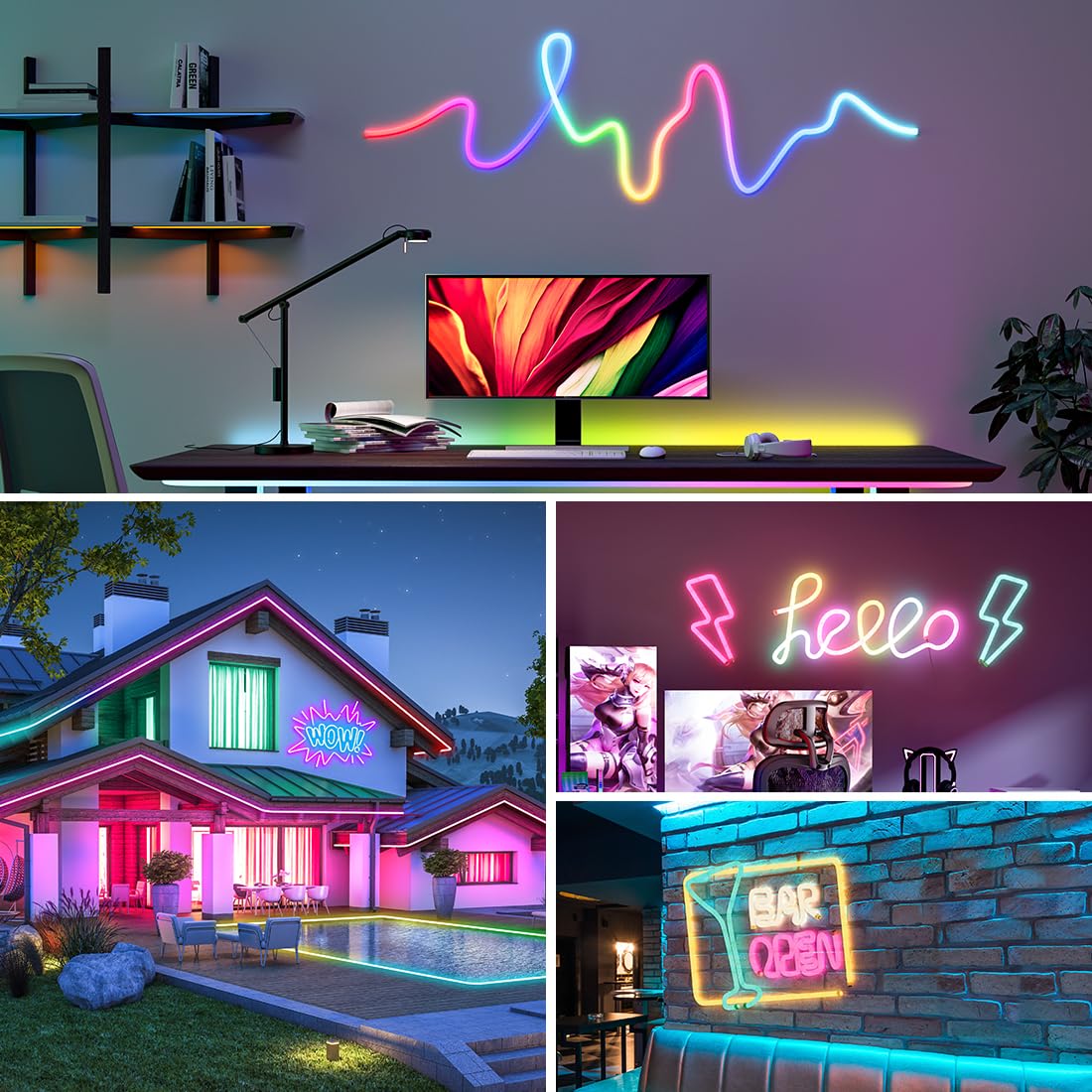 BTF-LIGHTING 9.8FT WS2811 WS2812B IC RGB DC5V 360 Degree Round Reticulate Pattern Chasing Color Neon LED Strip Flexible Nylon Silicone IP67 Waterproof Dream Color Rope Light(No Adapter or Controller) 9.8FT-Only Neon Light - Image 2