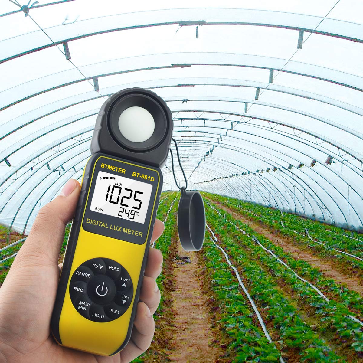 BTMETER BT-881D Digital Illuminance Light Meter, Measure Lights 0.01~400,000 Lux (0.01~40,000 FC) Foot Candles Luxmeter with 270º Rotated Sensor for Plants LED Lights Indoor Outdoor Light Tester BT881D (0.01~400,000 Lux) - Image 8