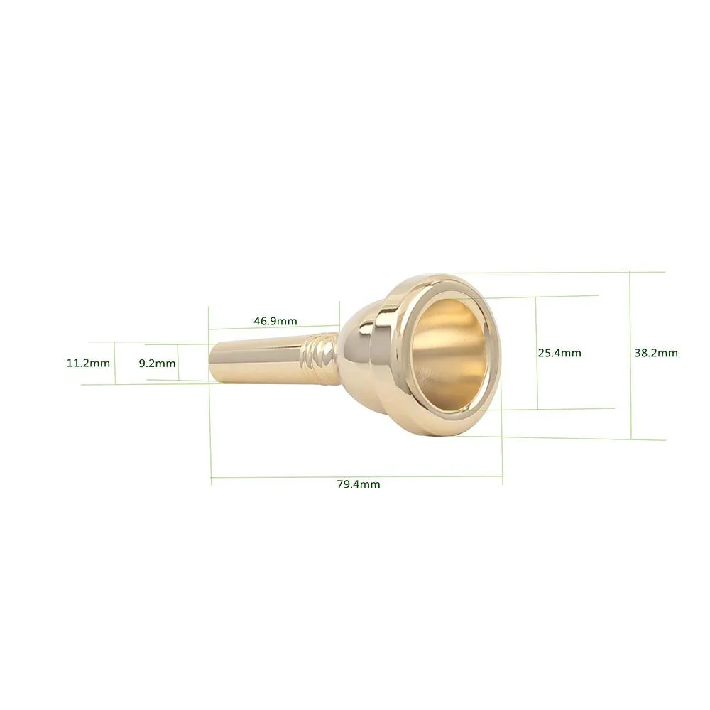 Btuty Alto Trombone Copper Mouthpiece Mouth Piece 6.5AL Trombone Mouthpiece (Gold) Gold - Image 2