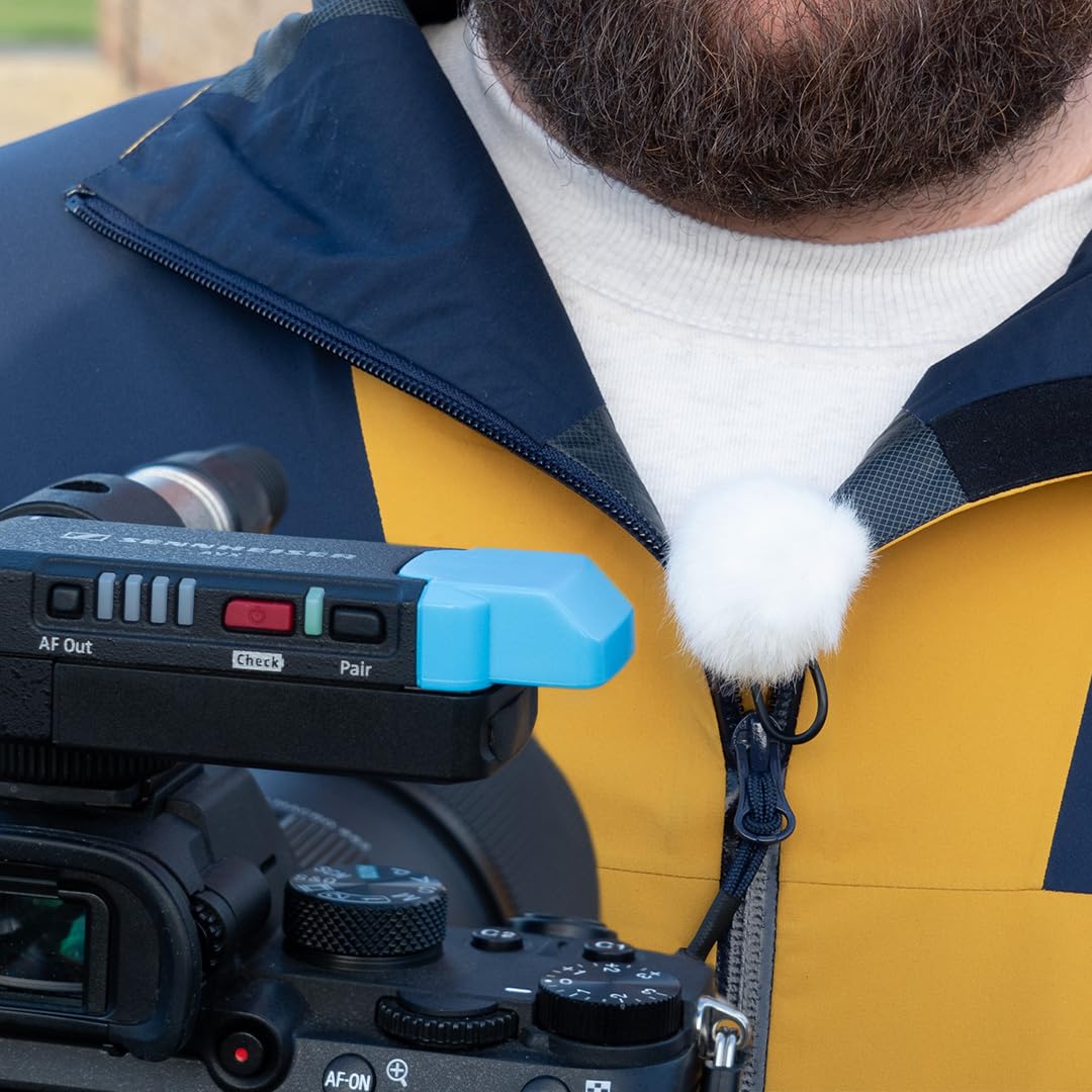 Bubblebee Outdoor Mic Kit for Sennheiser ME 2 Mic – Wind Noise Reduction Dead Cat Lavalier Microphone Wind Muff - Content Creators, Videographers, Audio Engineers & Filmmakers White - Image 2