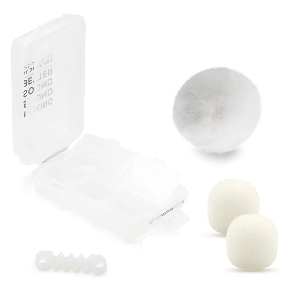 Bubblebee Outdoor Mic Kit for Sennheiser ME 2 Mic – Wind Noise Reduction Dead Cat Lavalier Microphone Wind Muff - Content Creators, Videographers, Audio Engineers & Filmmakers White - Image 3