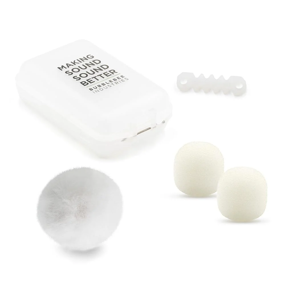 Bubblebee Outdoor Mic Kit for Sennheiser ME 2 Mic – Wind Noise Reduction Dead Cat Lavalier Microphone Wind Muff - Content Creators, Videographers, Audio Engineers & Filmmakers White - Image 4