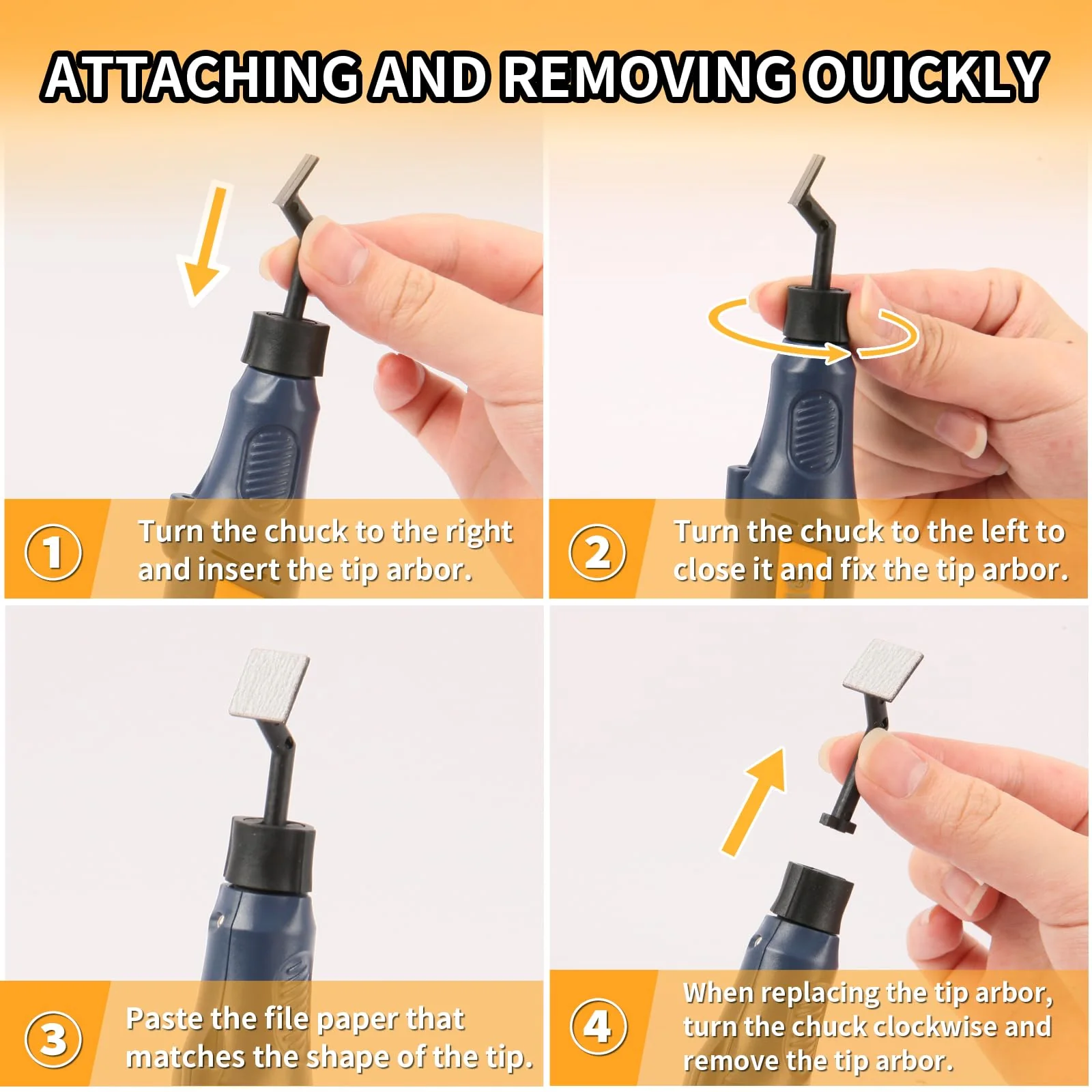 Bucasso Cordless Pen Sander Variable Speed Multipurpose Power Tool for Grinding, Polishing, Finishing, DIY Crafts (Blue) Blue - Image 8