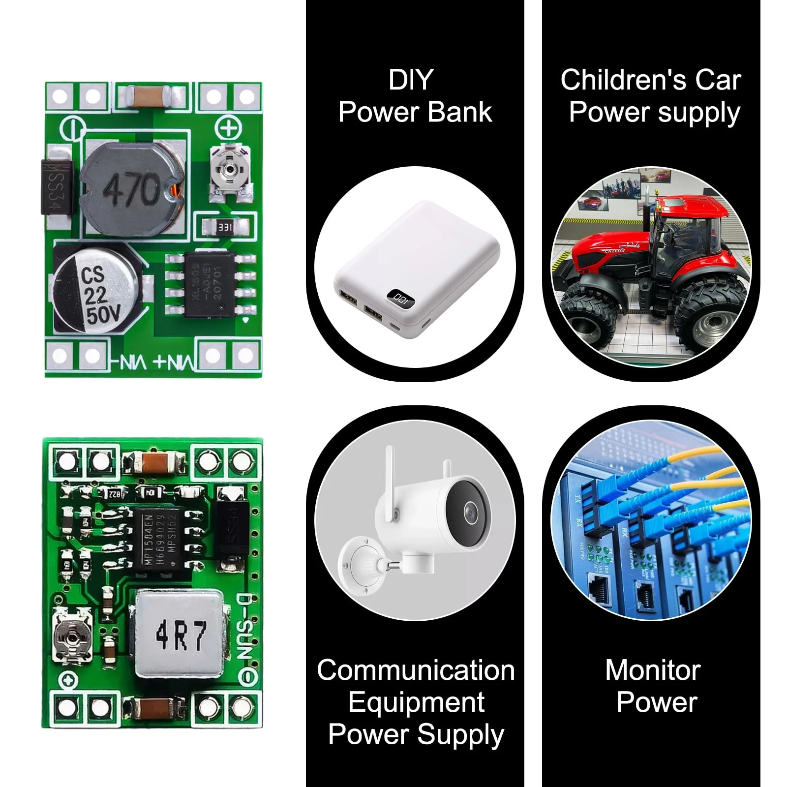Buck Converter Pack of 8 Mini Step Down Converter Module, Step Down Converter Buck Converter MP1584EN 4.5-28V to 0.8-20V DC-DC Converter Module, 24V to 12V 9V 5V 3V Step Down Adjustable Converter - Image 3