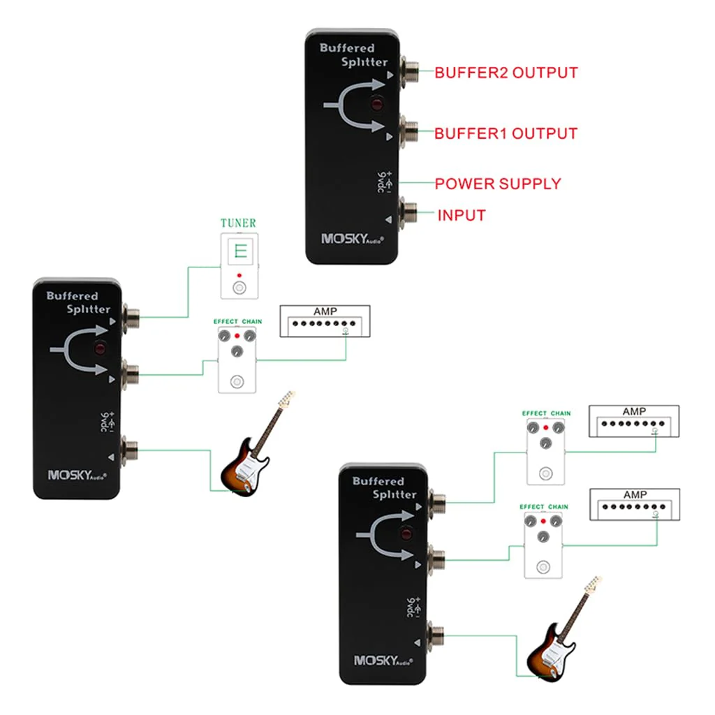 BUFFERED SPLITTER Guitar Effect Pedal Signal Buffer Splitter Dual Clean Buffer Output - Image 8