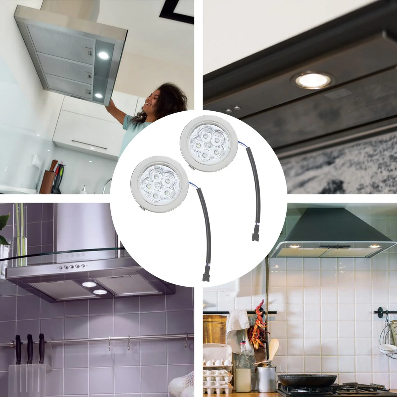 BUGUUYO Cooker Hood Light Fridge Lamp Cooker Hood Lamp LED Bulb Cooker Hood Cool Kitchen Light LED Rechargeable Light Bulb Kitchen Stove Lights Plastic Silver - Image 6