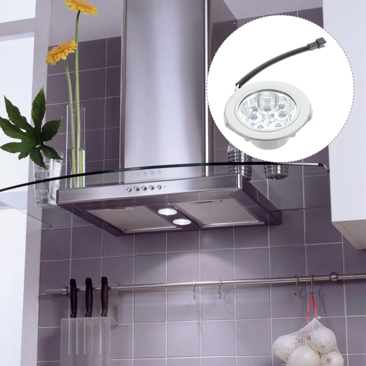 BUGUUYO Cooker Hood Light Fridge Lamp Cooker Hood Lamp LED Bulb Cooker Hood Cool Kitchen Light LED Rechargeable Light Bulb Kitchen Stove Lights Plastic Silver - Image 9