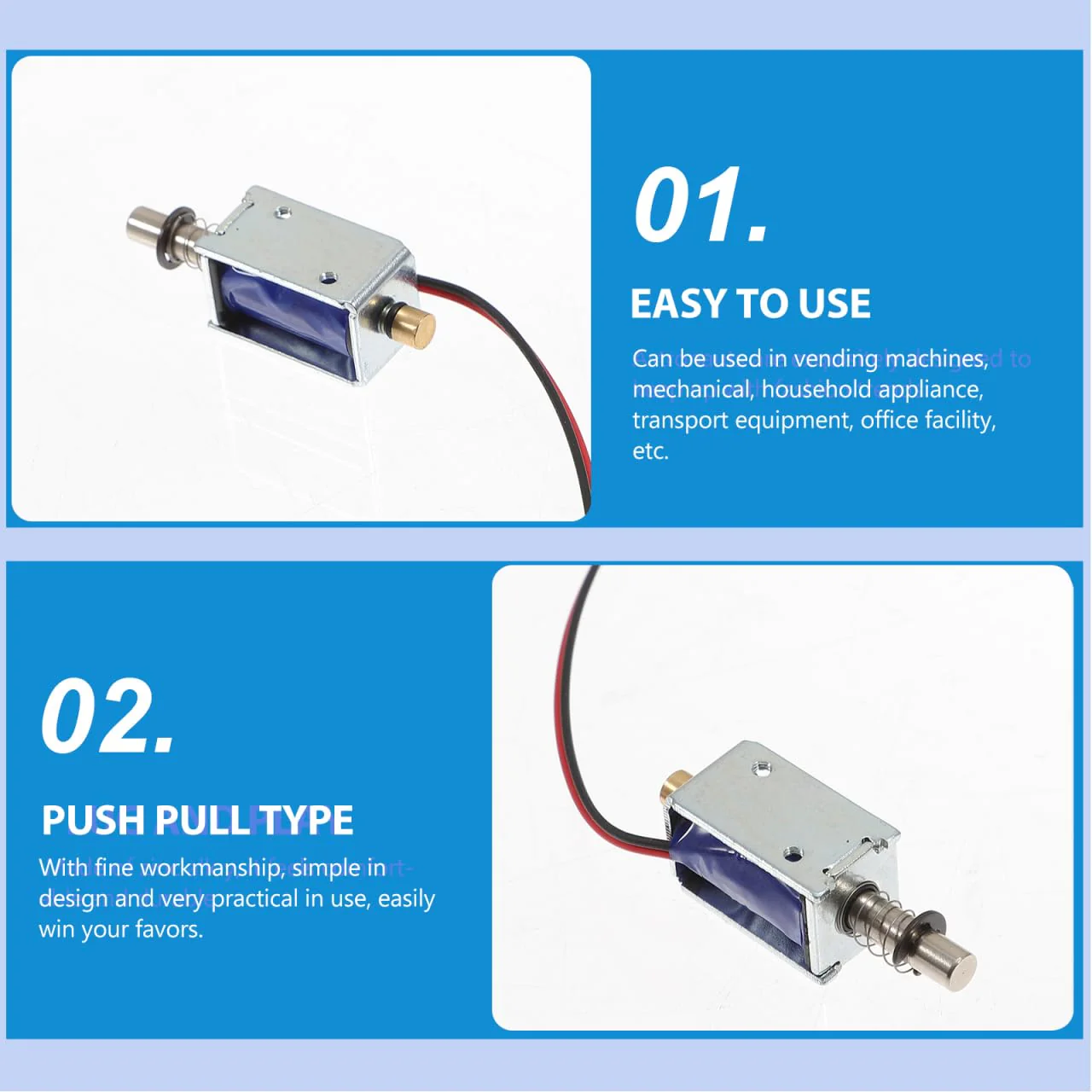 BUGUUYO Solenoid Mini 3pcs Push Pull Electromagnet Metal Frame Mini Frame Electromagnet 12V Open Frame Micro Linear Drive Dongguan Metal Magnet - Image 8