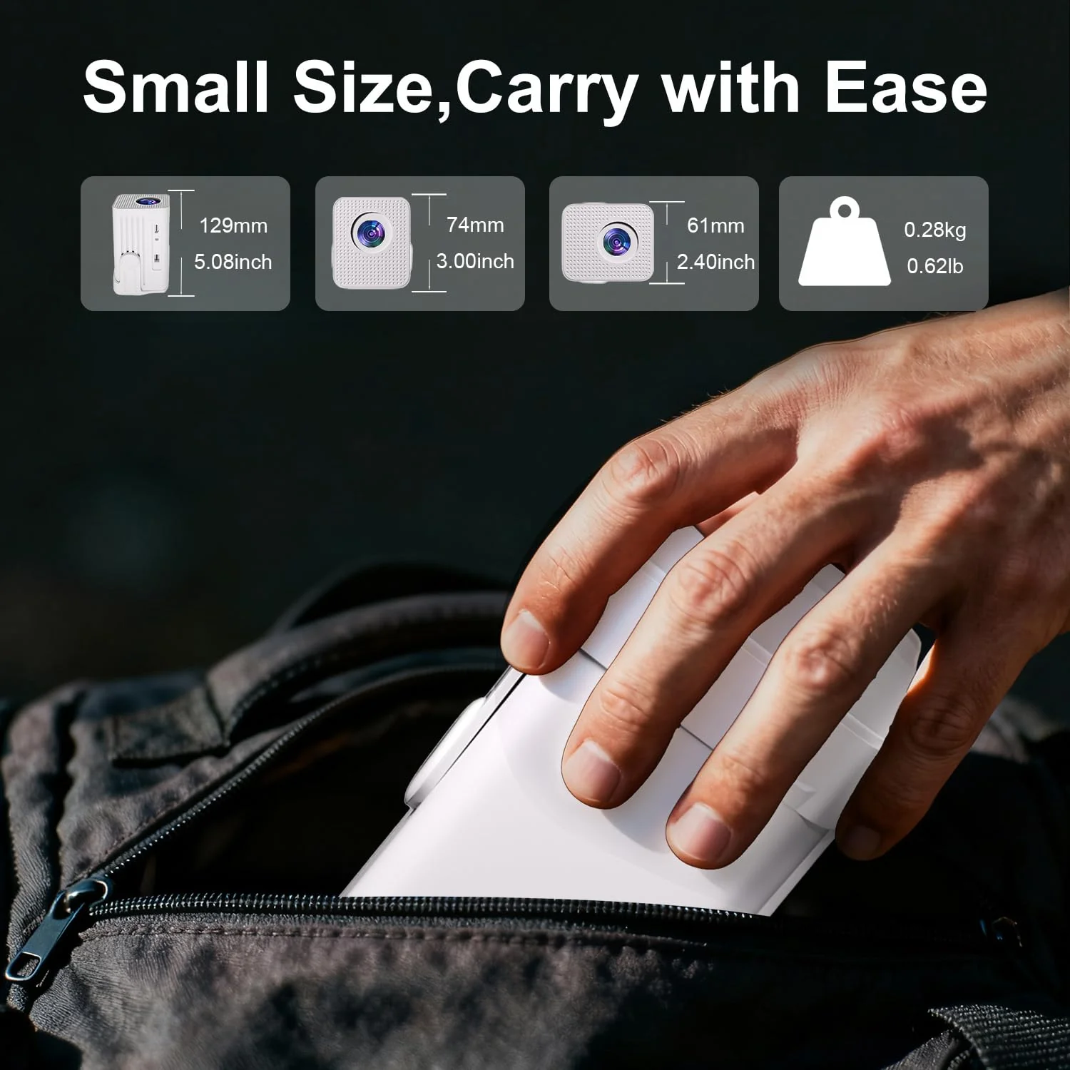 [Built-in Apps & 4K Support ] Mini Projector with Wifi and Bluetooth,Portable Projector Native 1080P Support Auto Keystone Movie Projector Compatible with HDMI/USB/iOS/Android,135° for Home,Outdoor White - Image 7