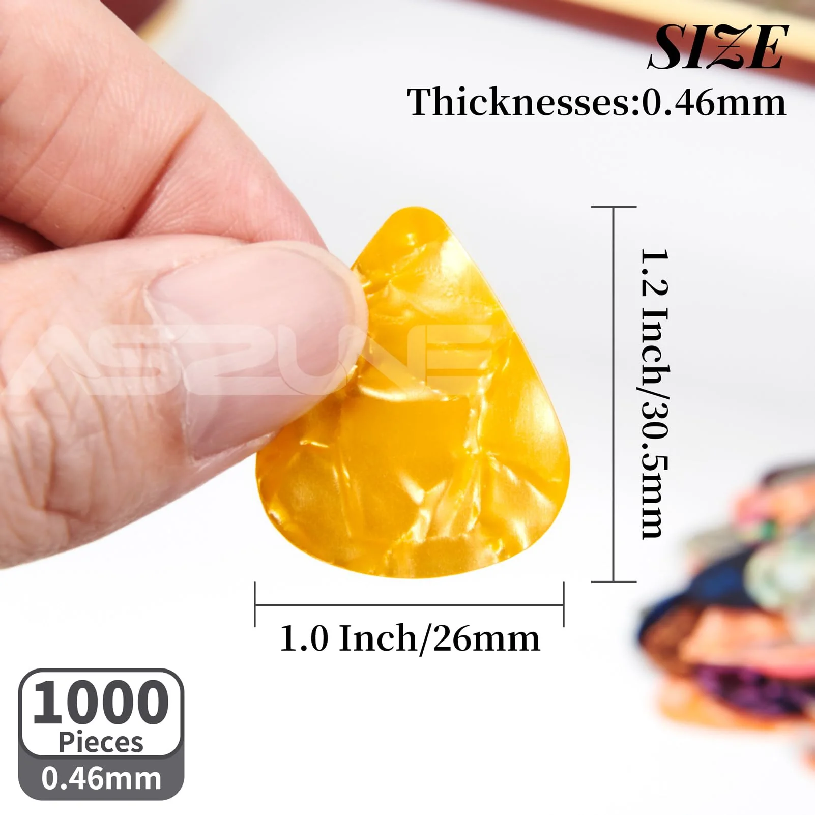 Bulk Guitar Picks 1000Piece, Thin(0.46mm) Guitar Sampler Plectrums Celluloid Guitar Pick Acoustic Plectrum for Acoustic Guitar, Electric Guitar, Bass 0.46mm 1000Piece - Image 2