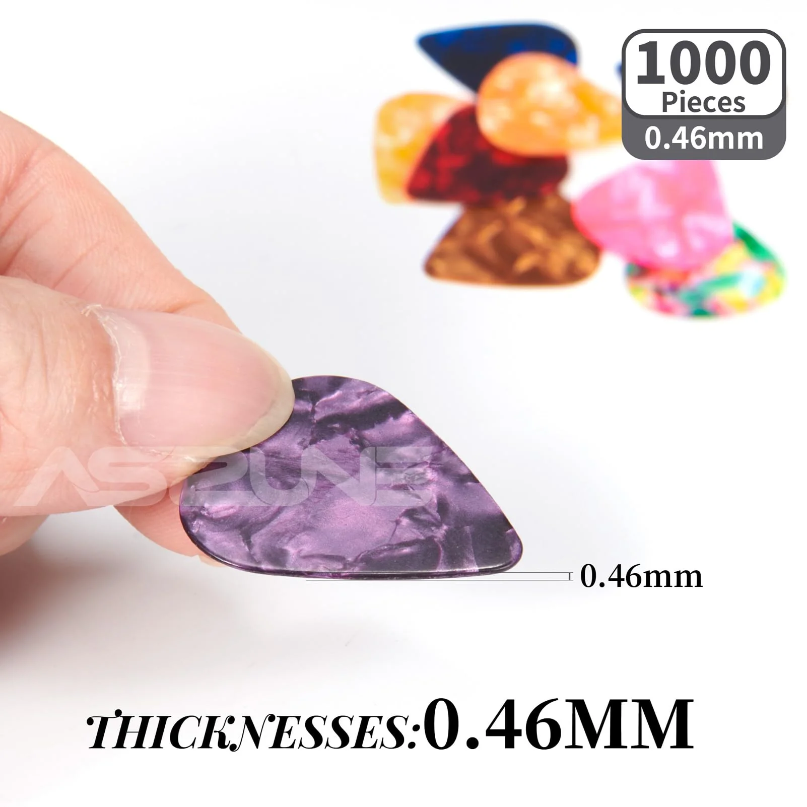 Bulk Guitar Picks 1000Piece, Thin(0.46mm) Guitar Sampler Plectrums Celluloid Guitar Pick Acoustic Plectrum for Acoustic Guitar, Electric Guitar, Bass 0.46mm 1000Piece - Image 3