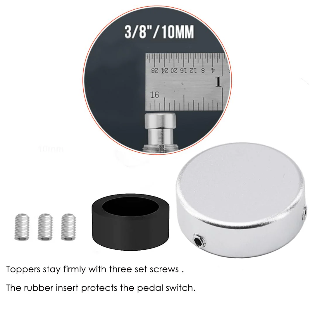 BUTTONS Footswitch Topper Guitar Pedal Button Caps | Barefoot Pedal Buttons and Guitar Pedal Topper to enhance Accuracy,Comfort,Protection. V1 Skirt-less 12 Pcs Multi-colors - Image 2