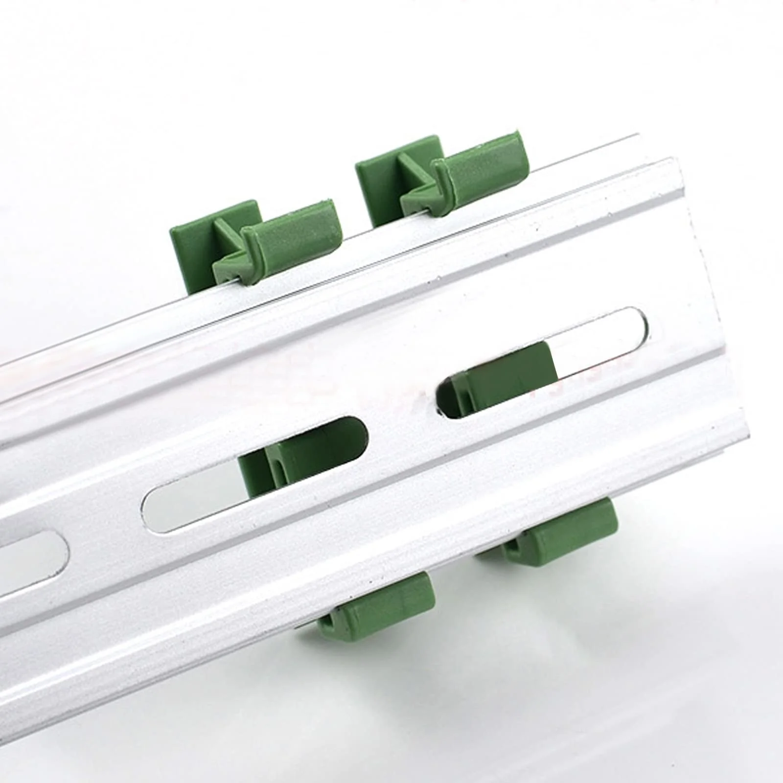 BuxiuGK 20 pieces (10 sets) PCB DIN C45 rail DIN rail adapter plastic with 40 screws for securing and holding circuit boards or electronic switching devices for 35 mm DIN rail - Image 4