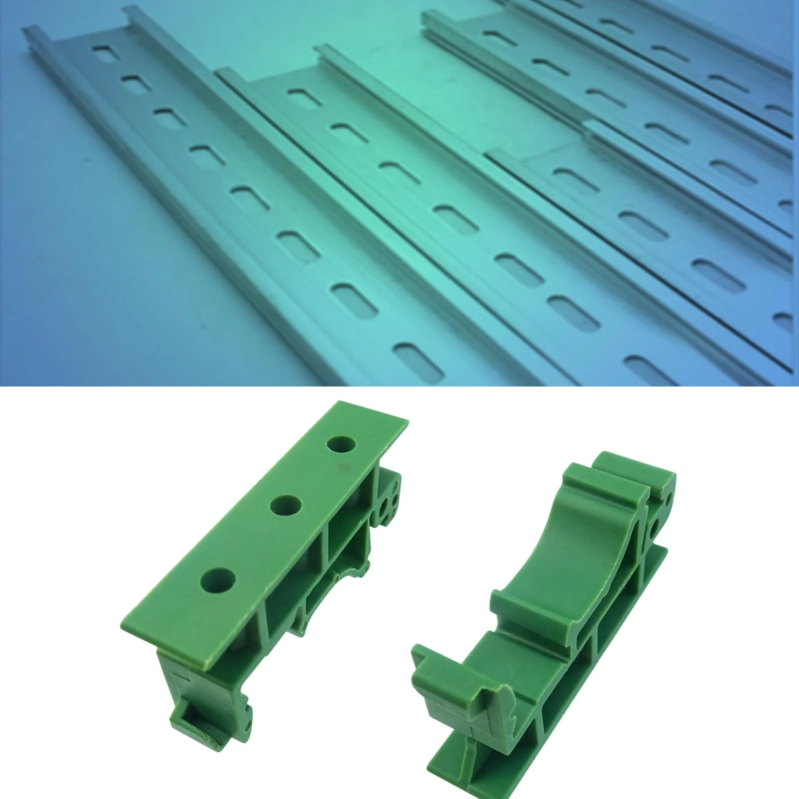 BuxiuGK 20 pieces (10 sets) PCB DIN C45 rail DIN rail adapter plastic with 40 screws for securing and holding circuit boards or electronic switching devices for 35 mm DIN rail - Image 5