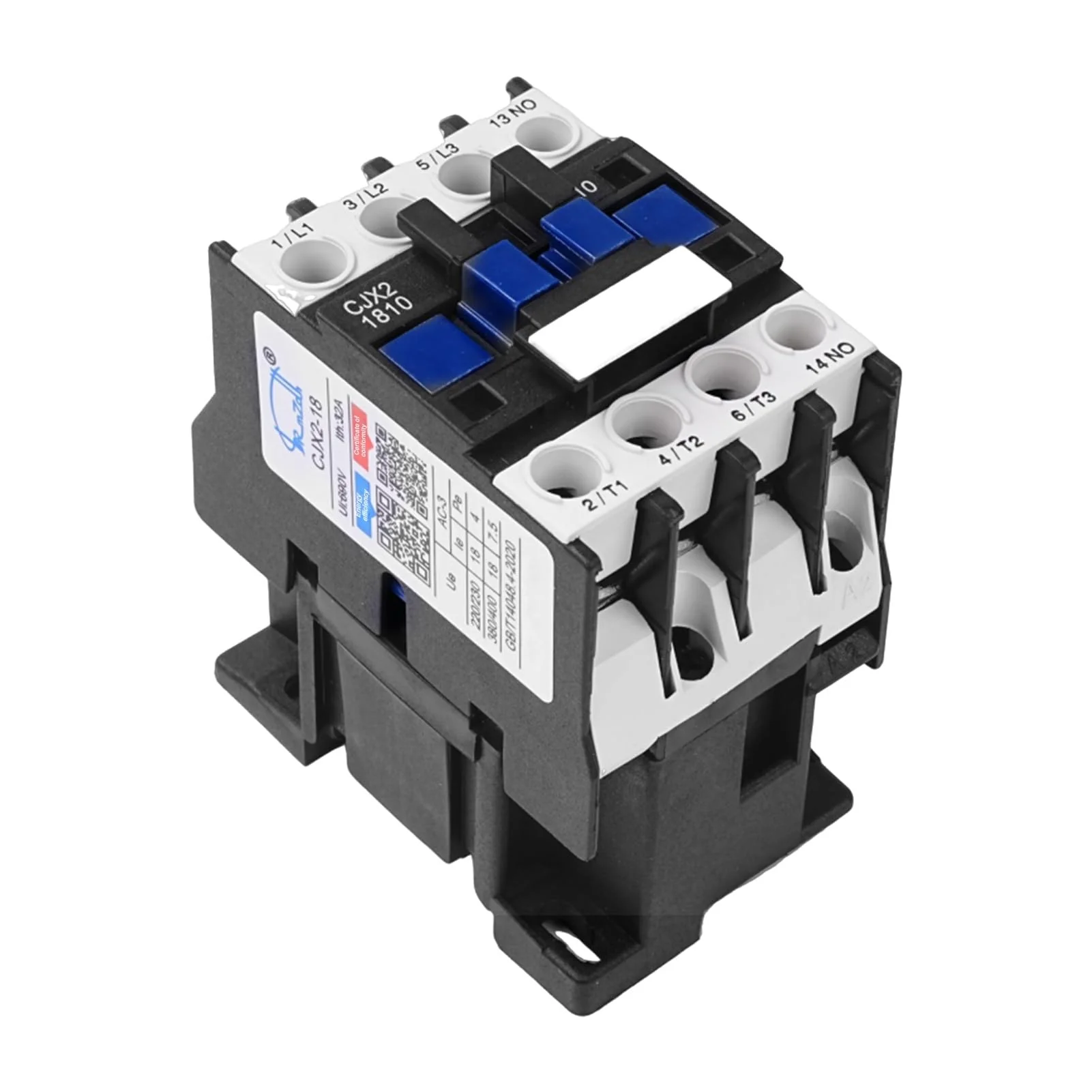 Buyweek AC Contactor 3P Motor Contactor CJX2-1810, AC Contactor 220 V, 50/60 Hz, Air Switch, Industrial Protection Against Leaks, Special Thickened Silver Point - Image 8