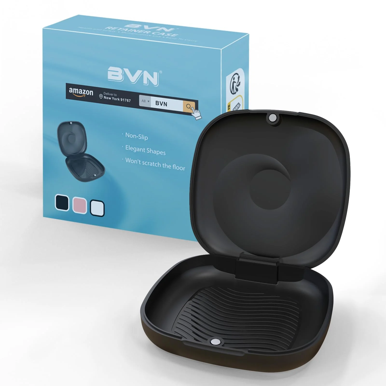 BVN Retainer Case Retainer Holder Cute Slim Aligner Case Slim Braces Case Teeth Aligner Case Customized Magnetic Closure Orthodontic Retainer Cases - Image 2