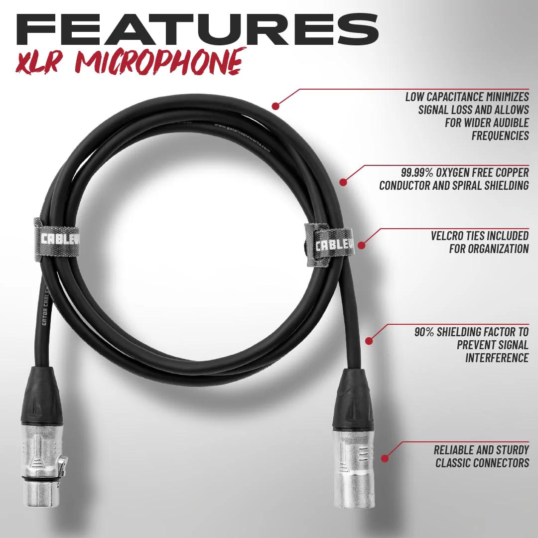 By Gator Cases Backline Series Standard 20 Foot XLR Microphone Cable, (GCWB-XLR-20) 20 Feet - Image 2