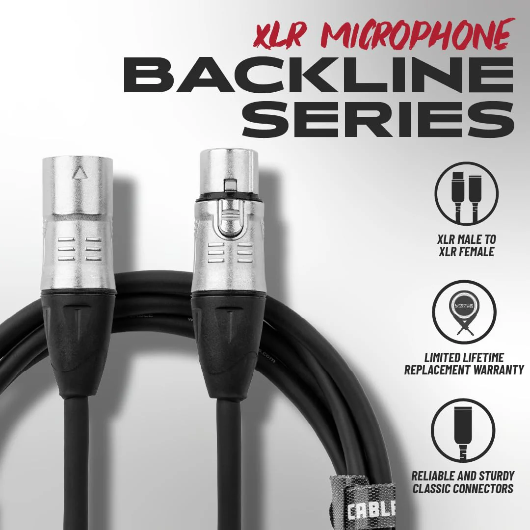 By Gator Cases Backline Series Standard 20 Foot XLR Microphone Cable, (GCWB-XLR-20) 20 Feet - Image 5