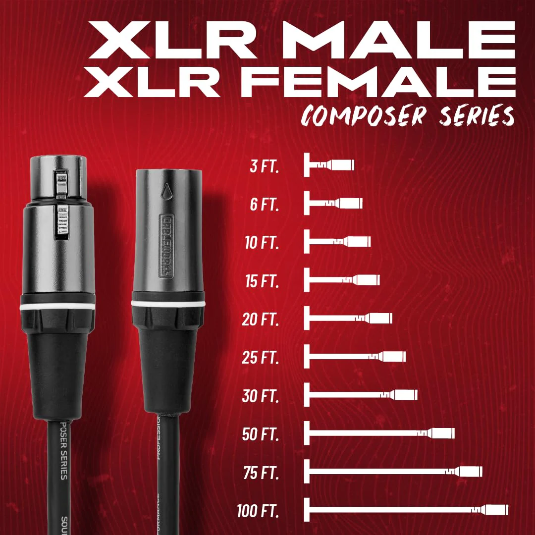 By Gator Cases Composer Series Deluxe 30 Foot XLR Microphone Cable, (GCWC-XLR-30) 30 Feet - Image 6