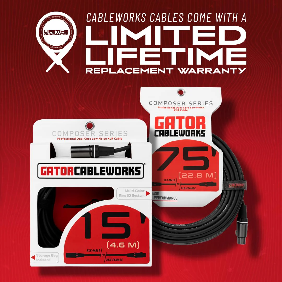 By Gator Cases Composer Series Deluxe 30 Foot XLR Microphone Cable, (GCWC-XLR-30) 30 Feet - Image 7