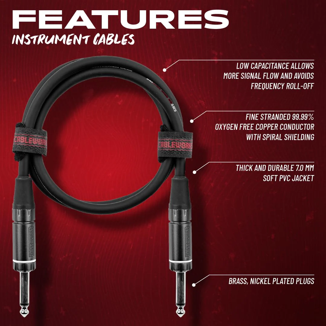 by Gator Cases Composer Series Deluxe 30 Ft Straight to Straight Guitar Instrument Cable (GCWC-INS-30) 30 Feet - Image 2