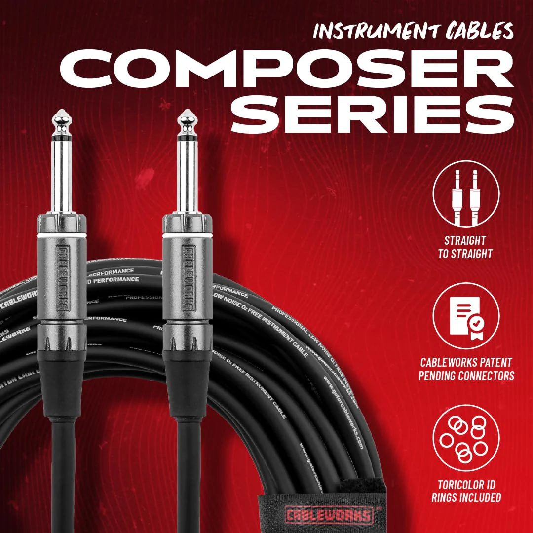 by Gator Cases Composer Series Deluxe 30 Ft Straight to Straight Guitar Instrument Cable (GCWC-INS-30) 30 Feet - Image 8