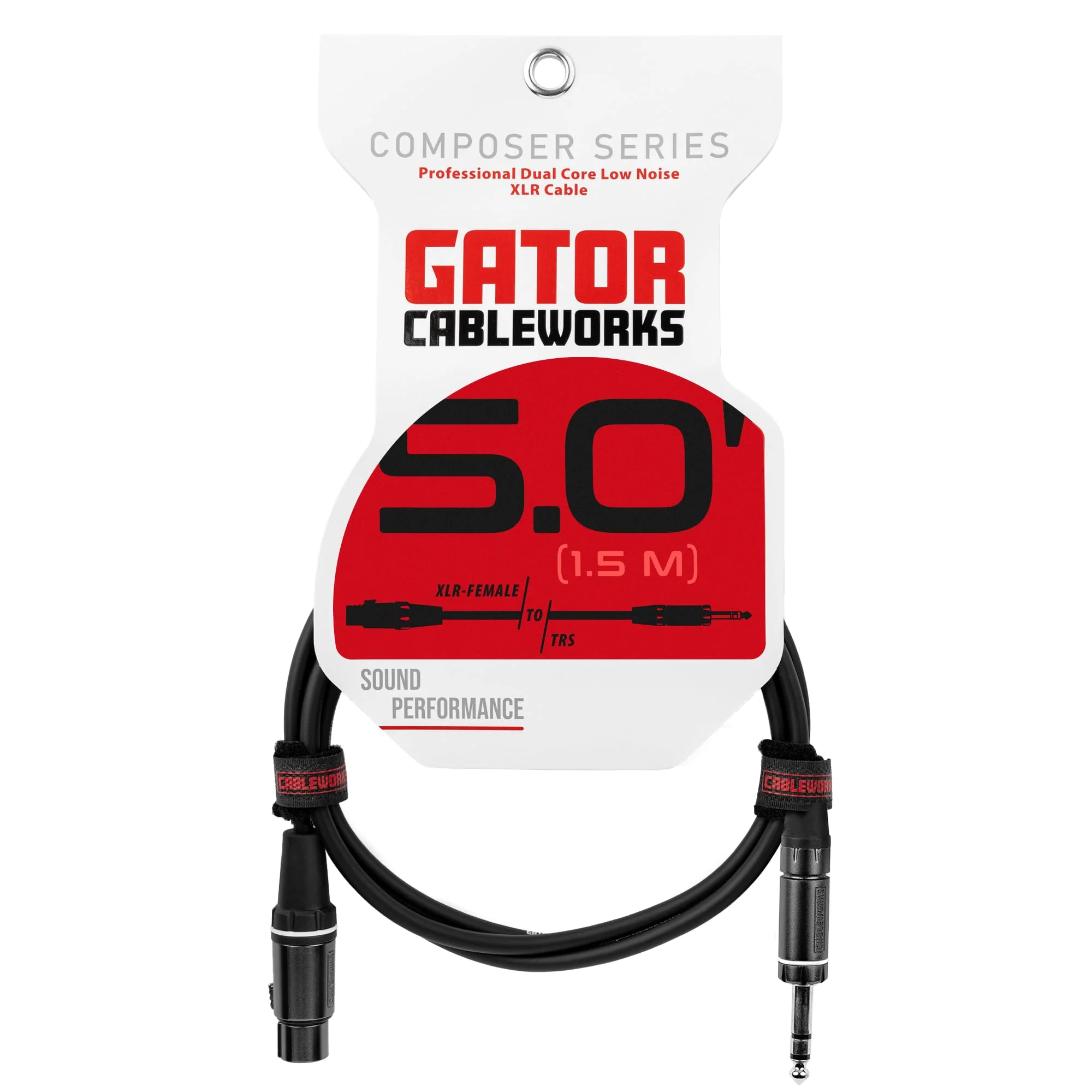 By Gator Cases Composer Series Deluxe 5 Foot XLR Female to TRS Cable, (GCWC-XLR-05FTRS) 5 Feet TRS/XLR Female - Image 10