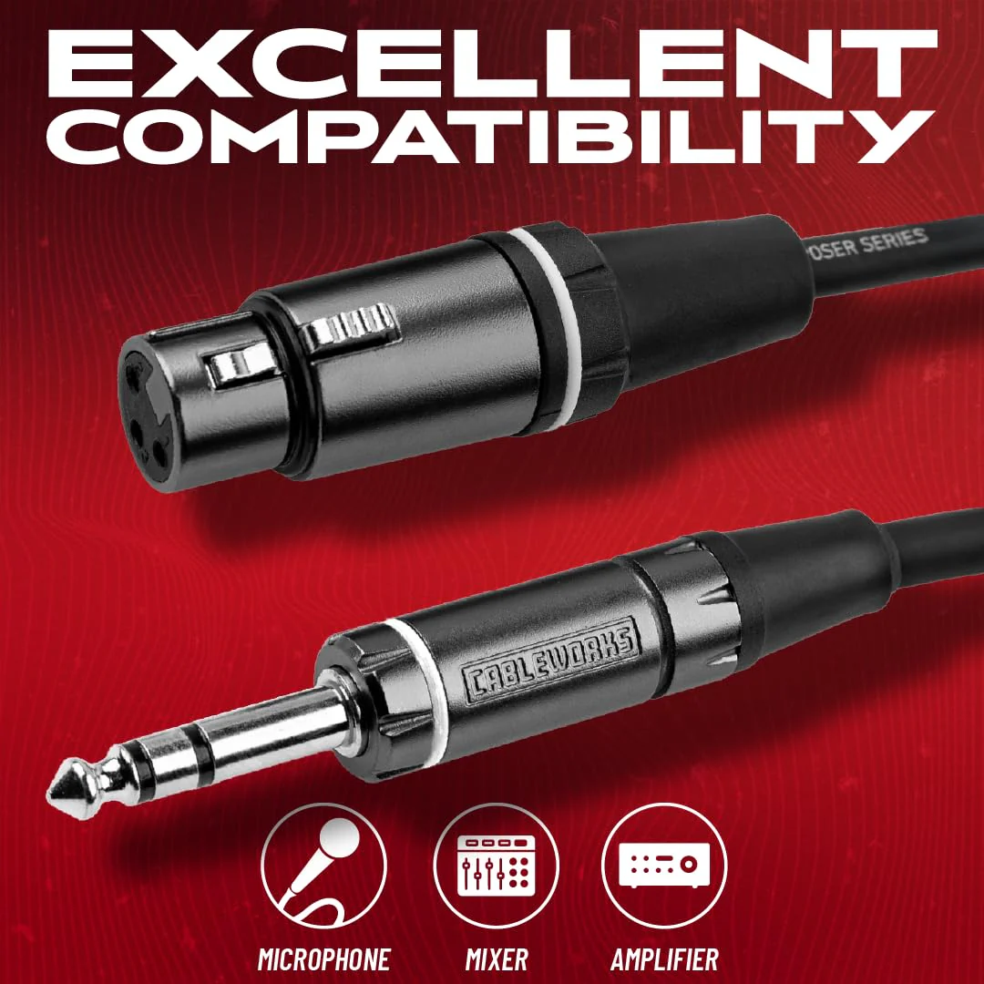 By Gator Cases Composer Series Deluxe 5 Foot XLR Female to TRS Cable, (GCWC-XLR-05FTRS) 5 Feet TRS/XLR Female - Image 4
